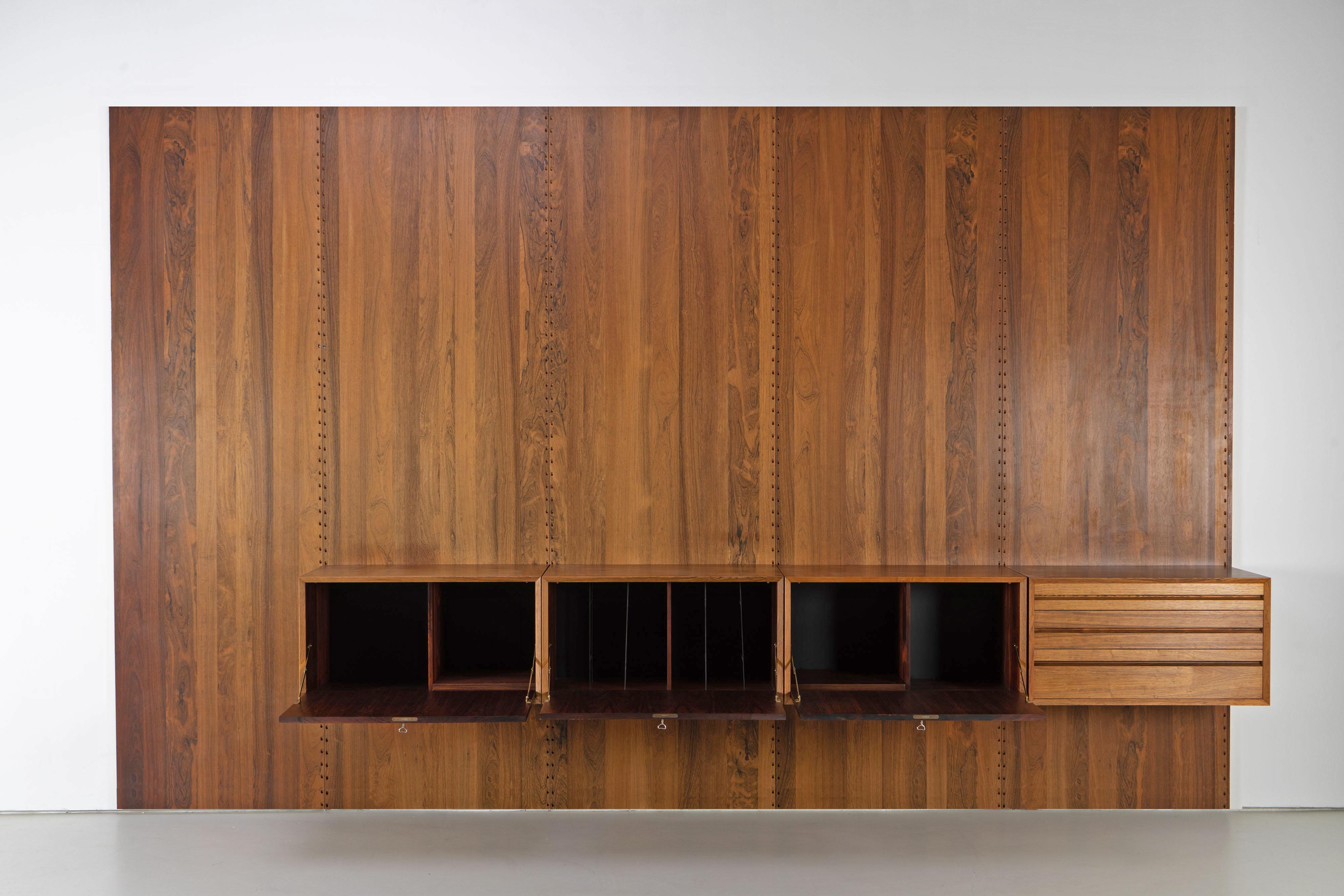 Mid Century Bookcase Wall Unit by Poul Cadovius Denmark 1960s Rosewood 4