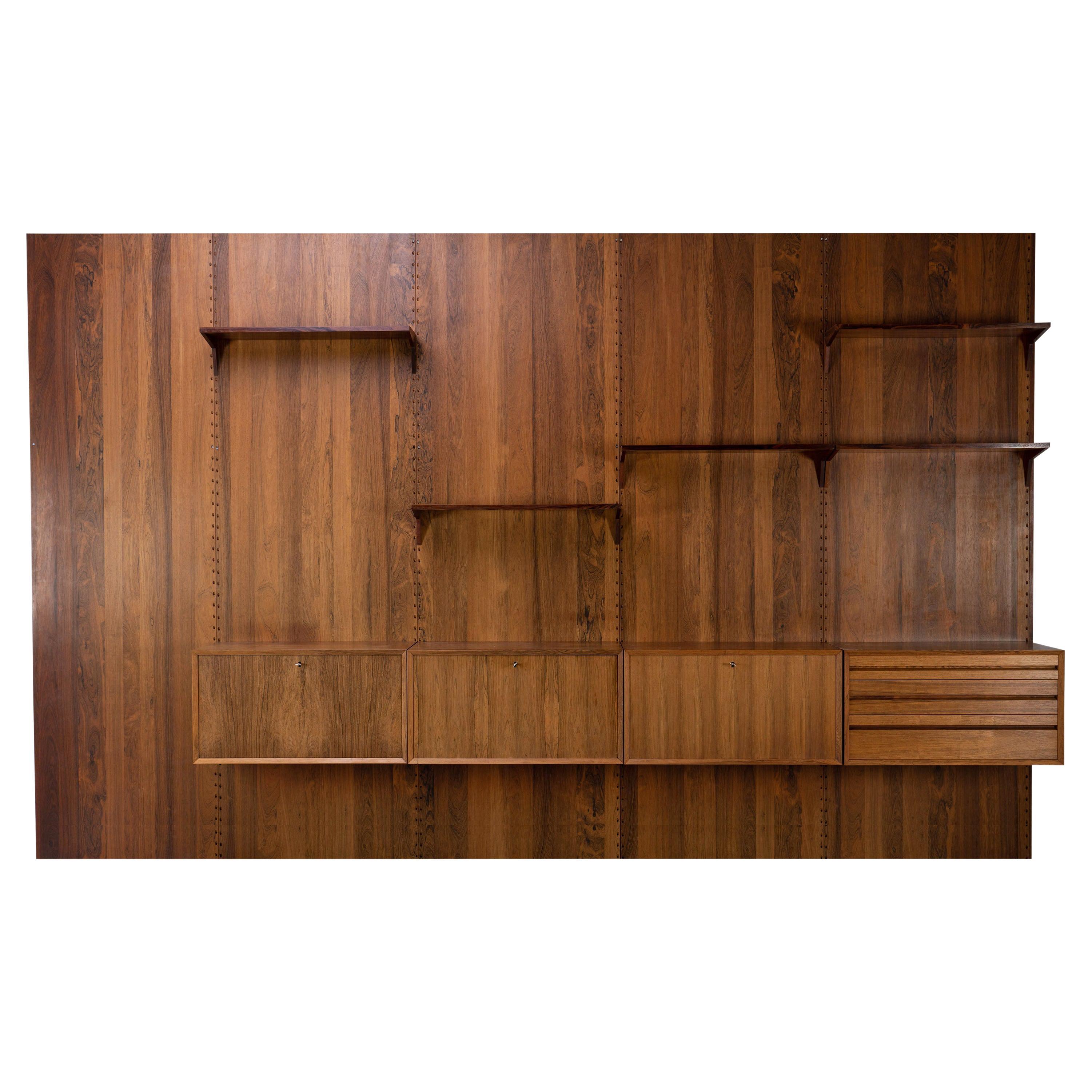 Mid Century Bookcase Wall Unit by Poul Cadovius Denmark 1960s Rosewood For  Sale at 1stDibs