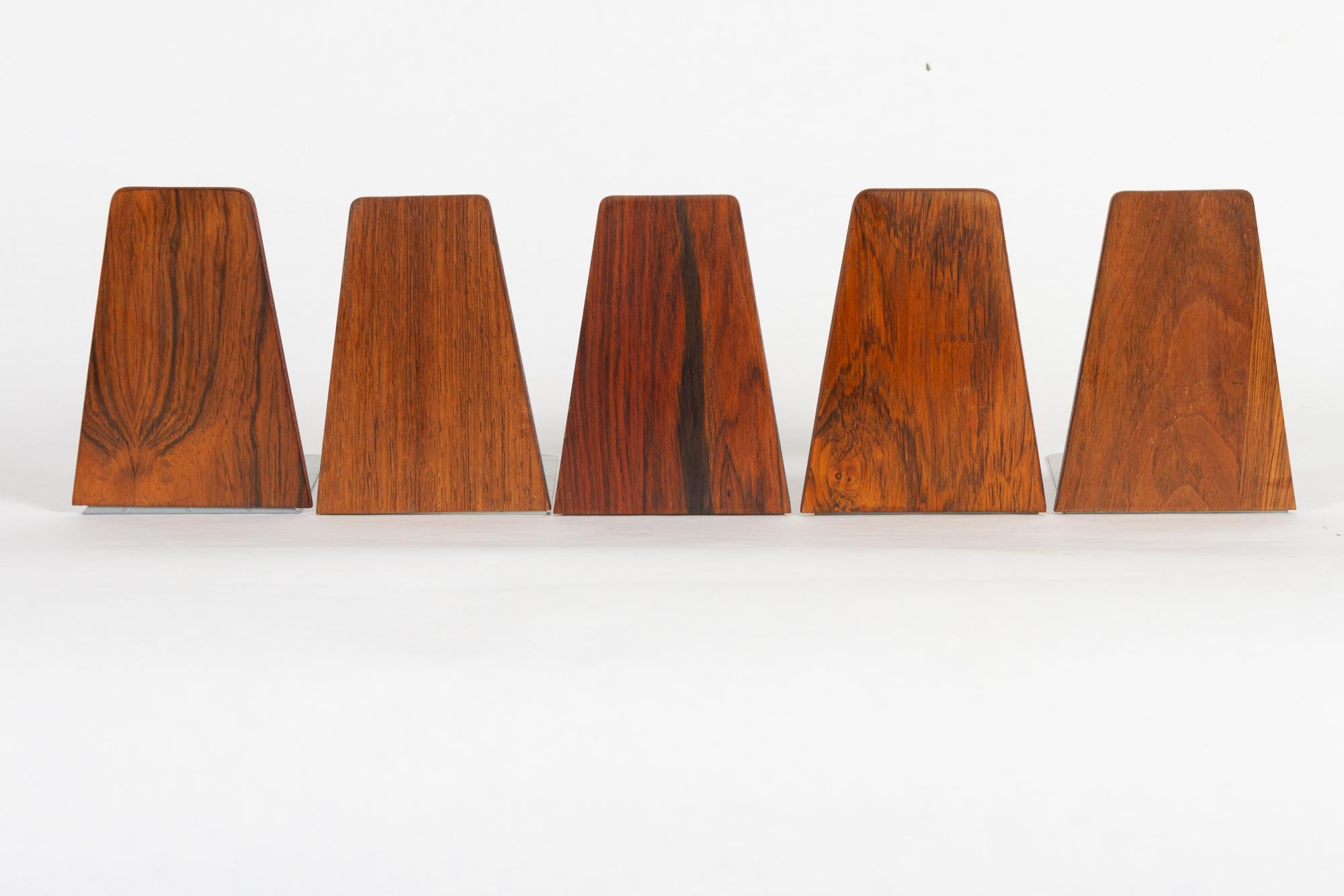 Mid-Century Modern Midcentury Bookends by Kai Kristiansen for FM 1960s, Set of 5