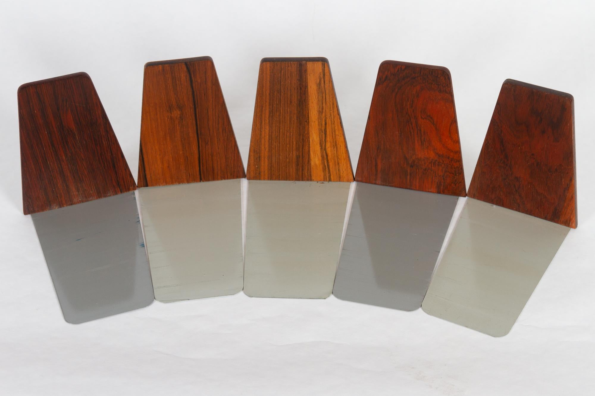 Midcentury Bookends by Kai Kristiansen for FM 1960s, Set of 5 In Good Condition In Asaa, DK