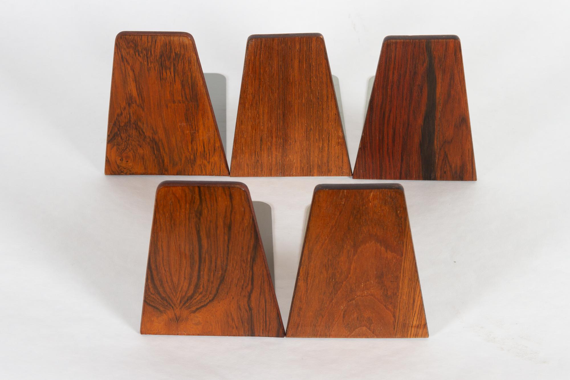 Midcentury Bookends by Kai Kristiansen for FM 1960s, Set of 5 1