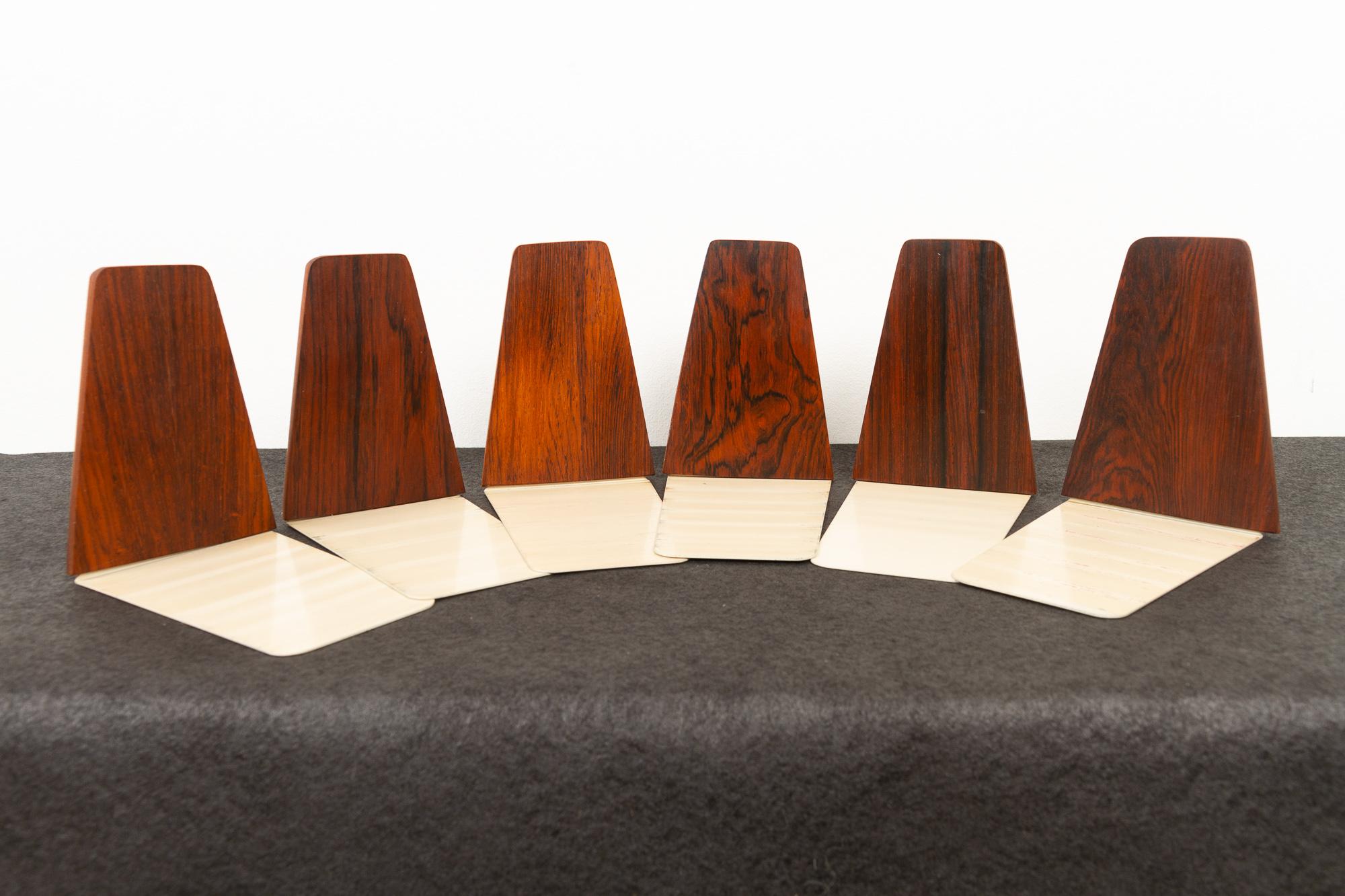 Mid-Century Bookends by Kai Kristiansen for FM 1960s, Set of 6 In Good Condition In Asaa, DK