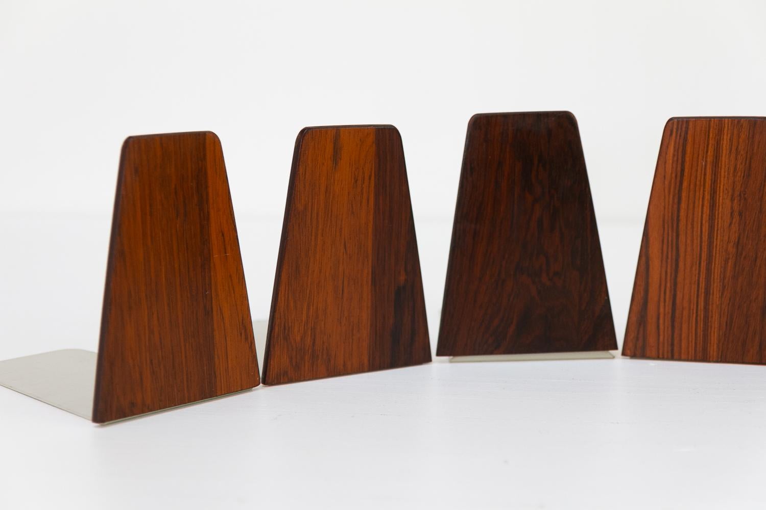 Rosewood Mid-Century Bookends by Kai Kristiansen for FM 1960s, Set of 6.