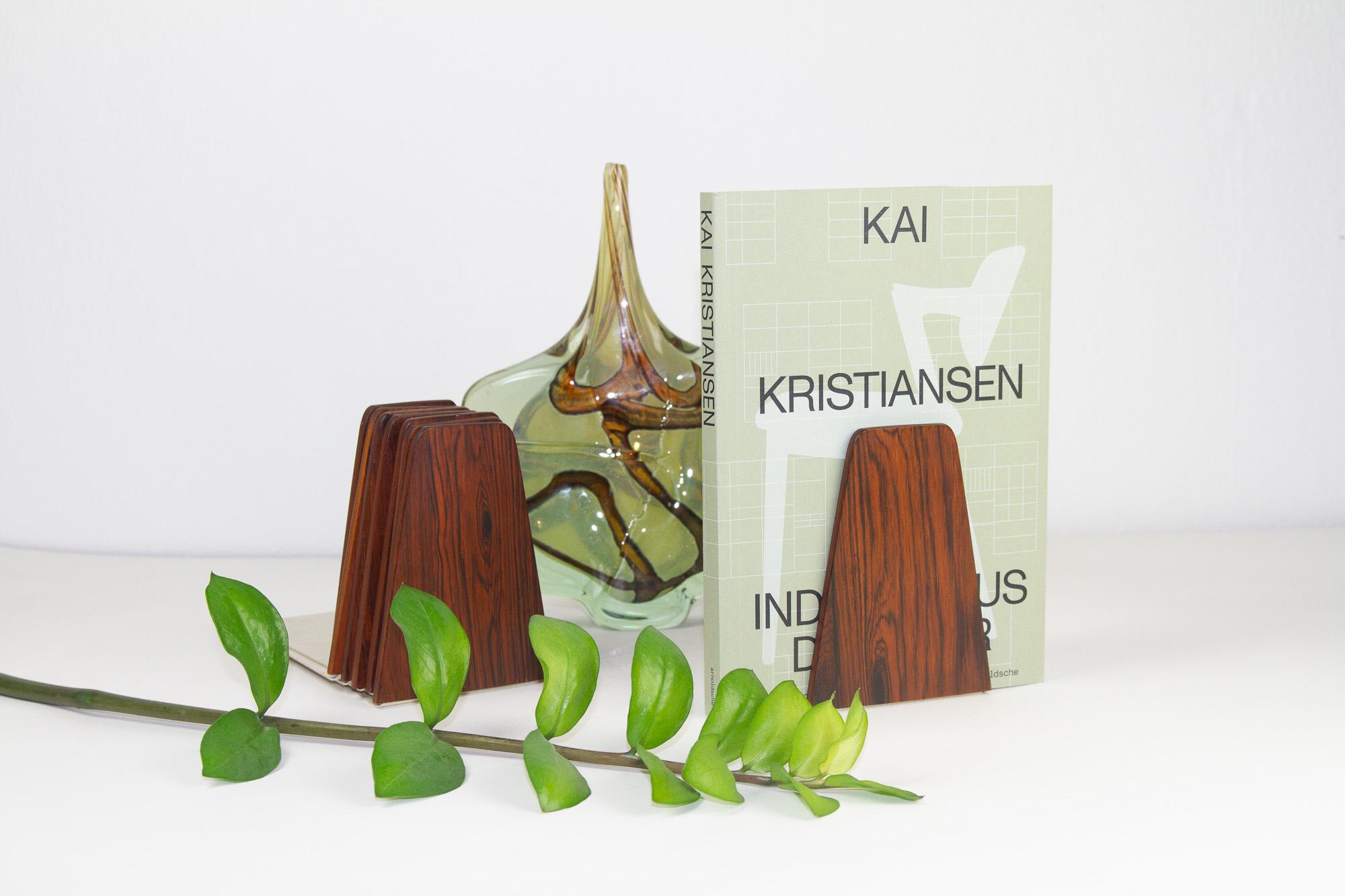 Hardwood Mid-Century Bookends by Kai Kristiansen for FM 1960s, Set of 8