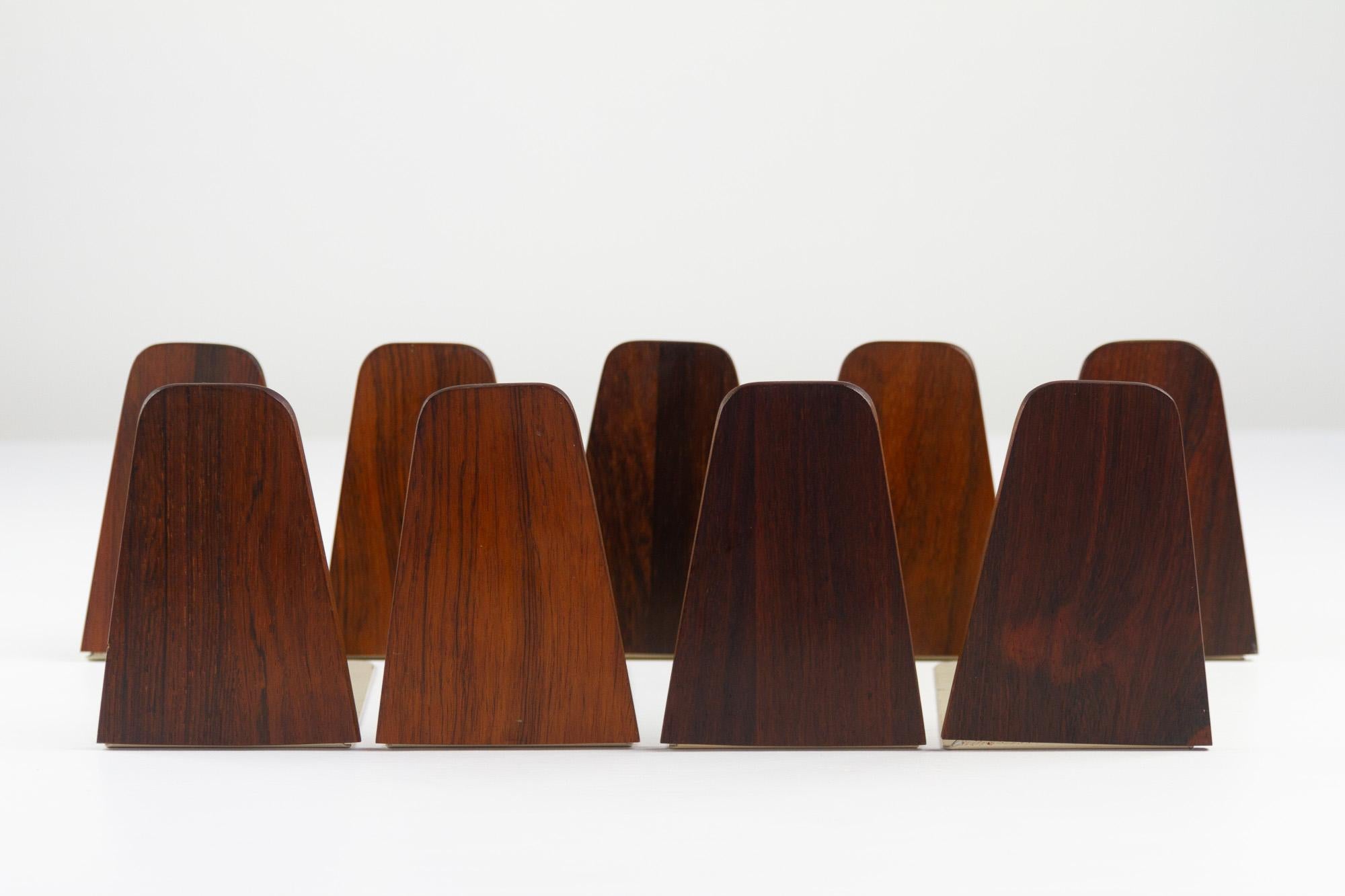 Mid-Century Modern Mid-Century Bookends by Kai Kristiansen for FM 1960s, Set of 9 For Sale