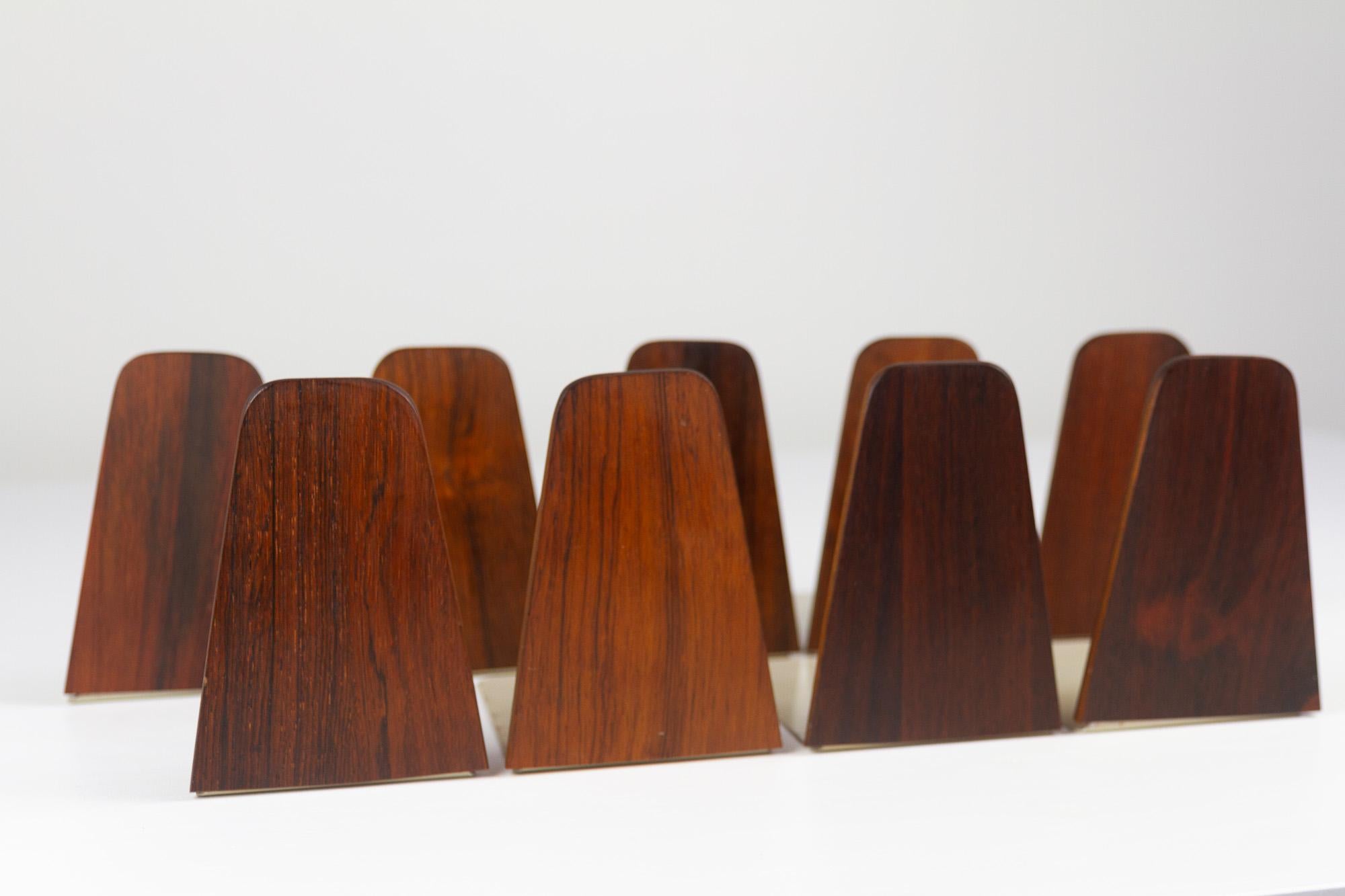 Mid-Century Bookends by Kai Kristiansen for FM 1960s, Set of 9 In Good Condition For Sale In Asaa, DK