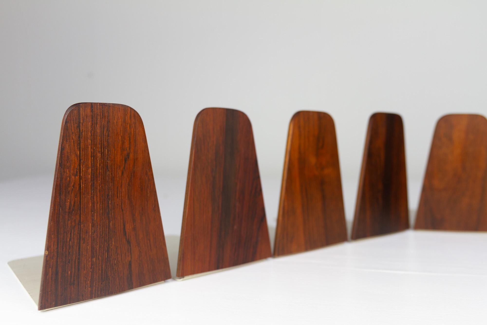 Hardwood Mid-Century Bookends by Kai Kristiansen for FM 1960s, Set of 9 For Sale