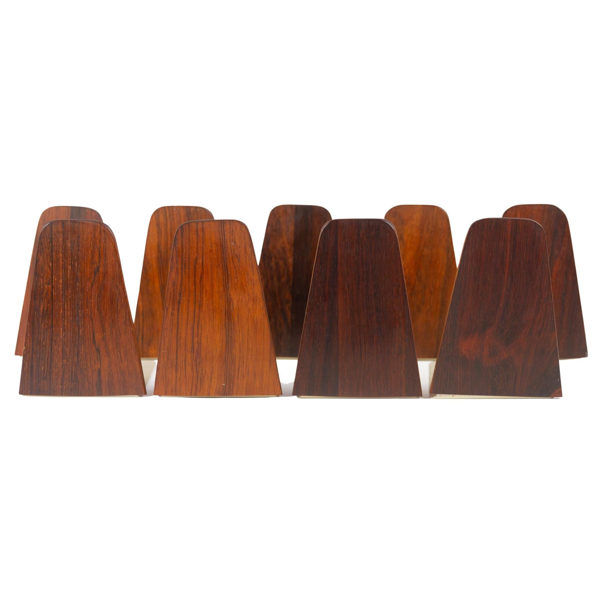 Mid-Century Bookends by Kai Kristiansen for FM 1960s, Set of 9 For Sale