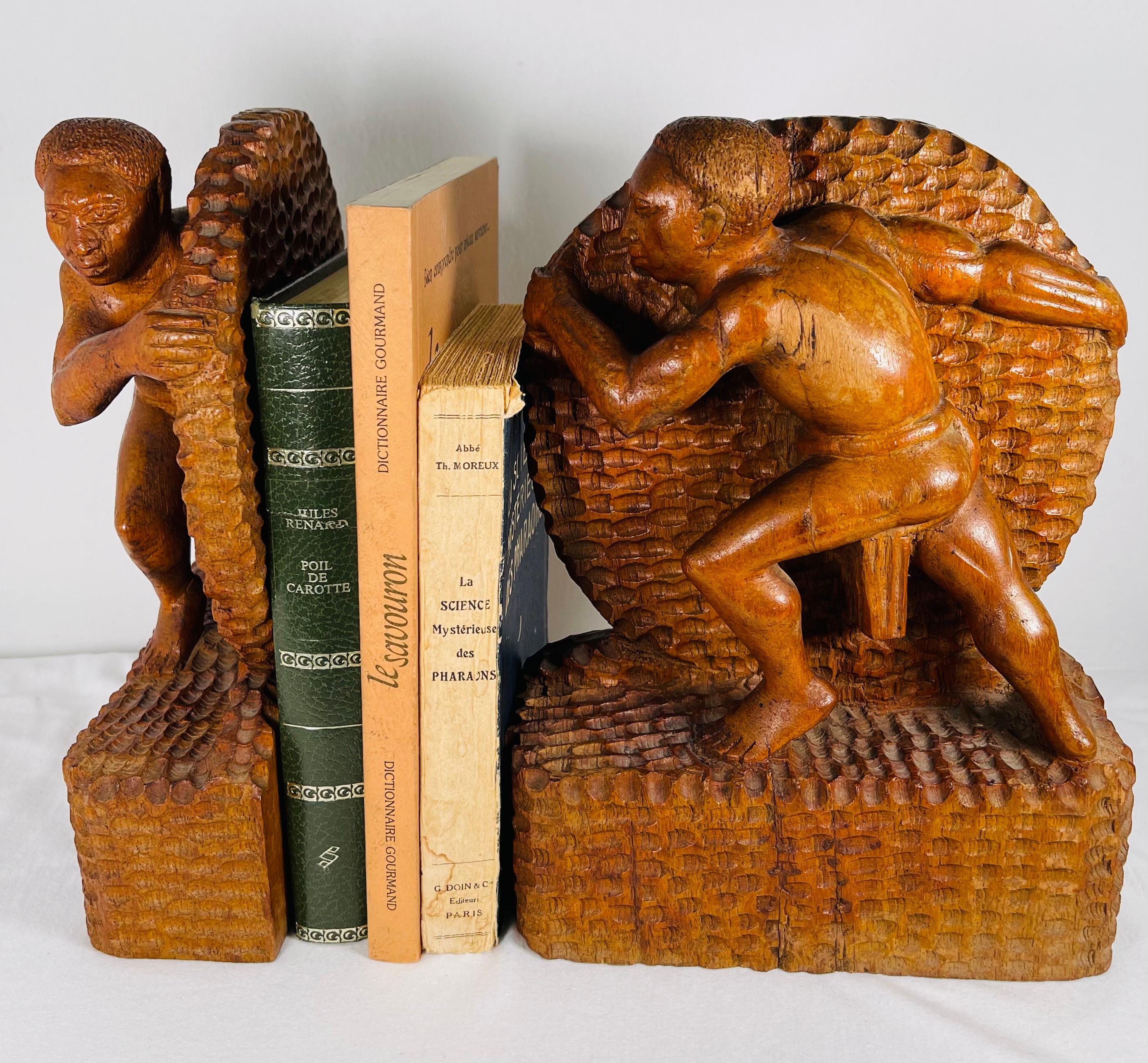 Bois Serre-livres Mid-Century en vente