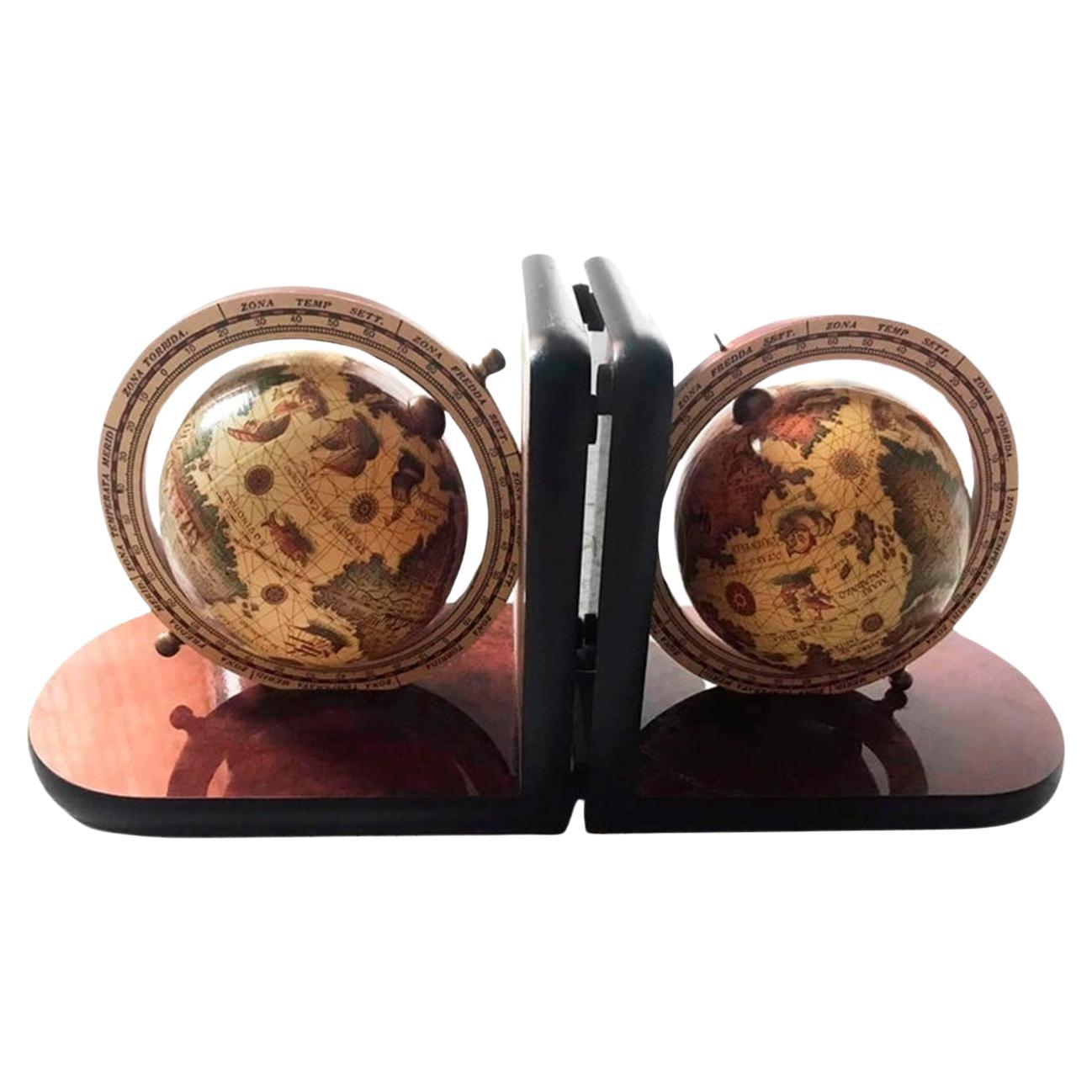 Mid-Century Bookends World Globe