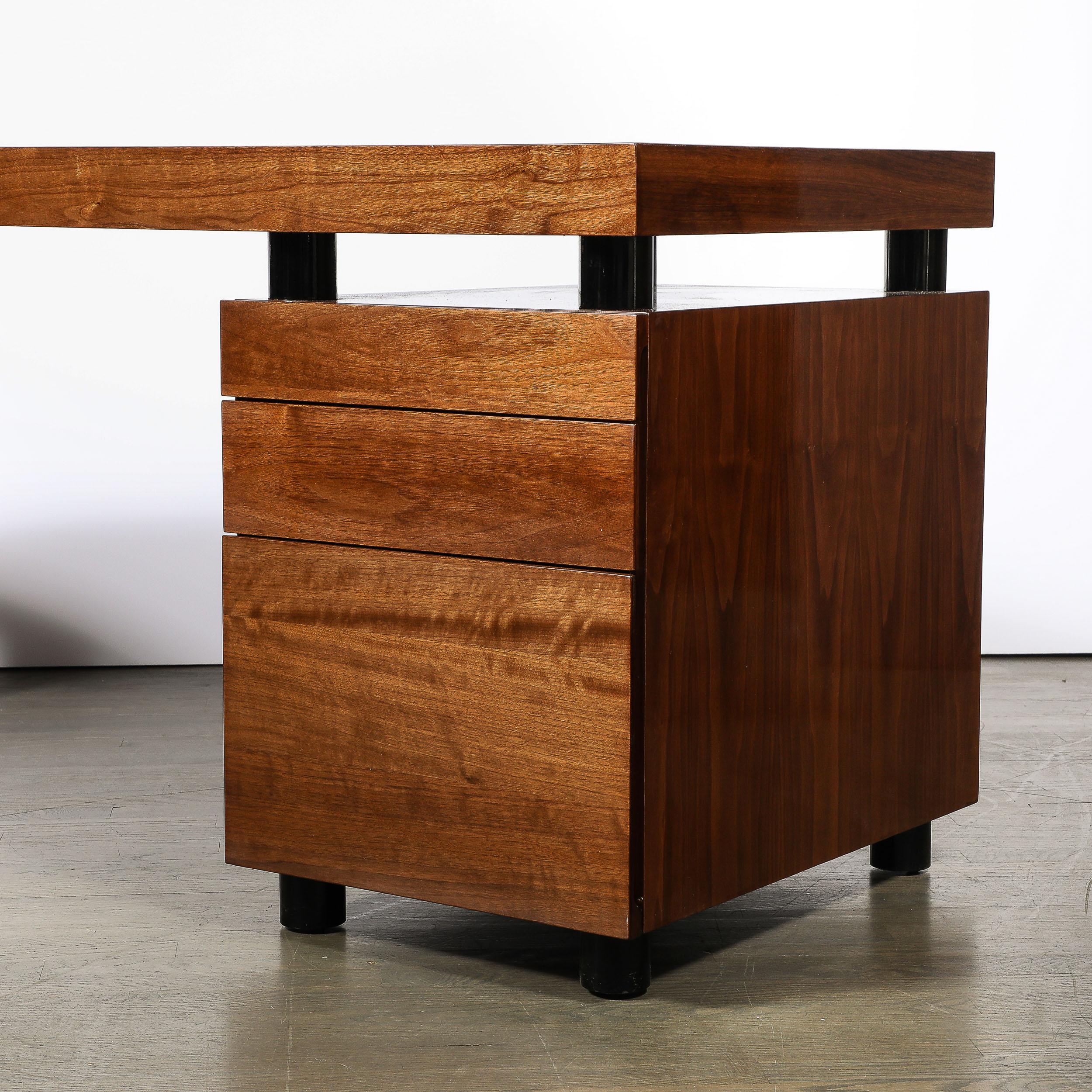 Mid-Century Bookmatched Walnut W/ Tapered Leg Boca Desk by Leon Rosen for Pace 8