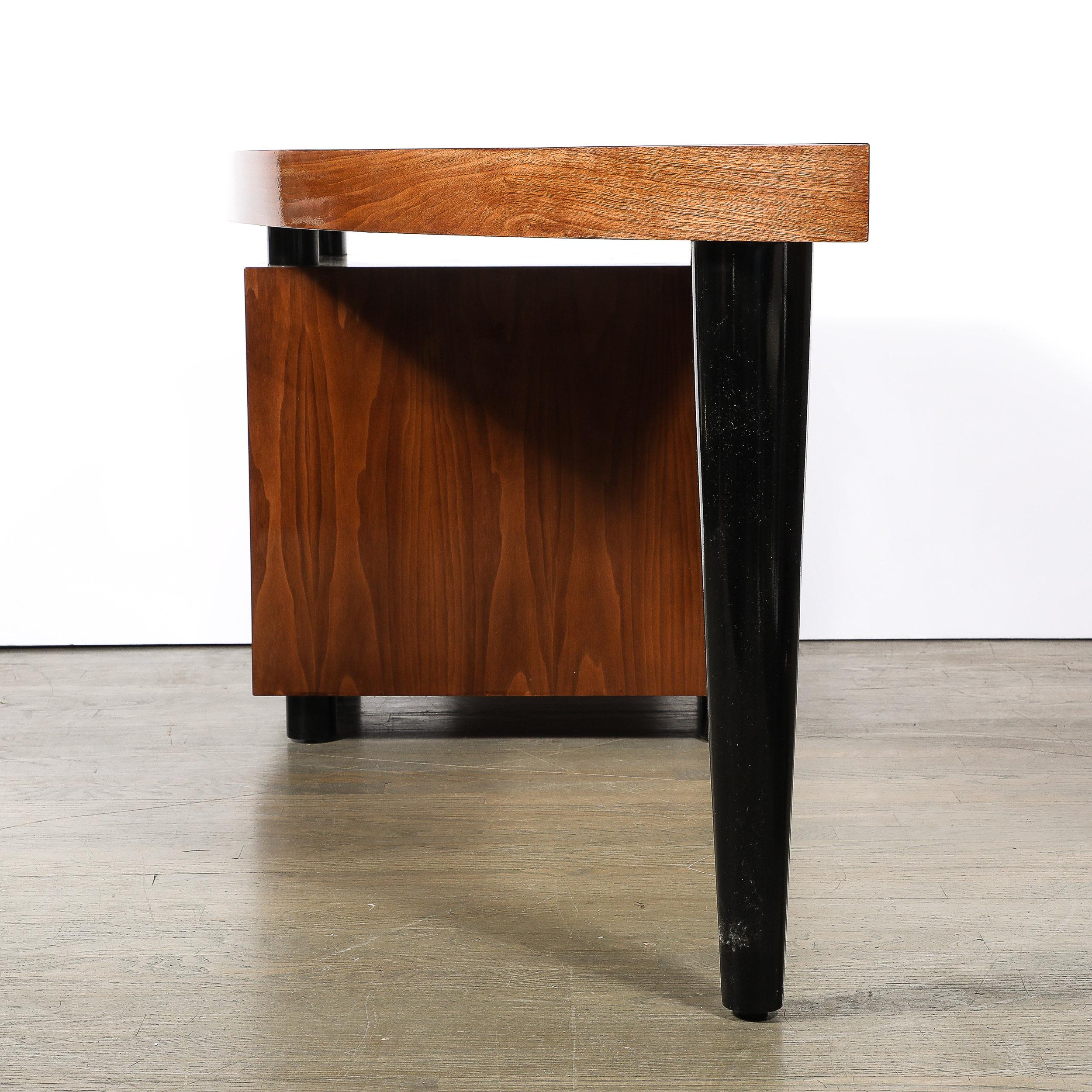Mid-Century Bookmatched Walnut W/ Tapered Leg Boca Desk by Leon Rosen for Pace 3