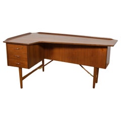 Vintage Mid Century Boomerang Teak Desk by Peter Løvig Nielsen, Denmark, 1970s