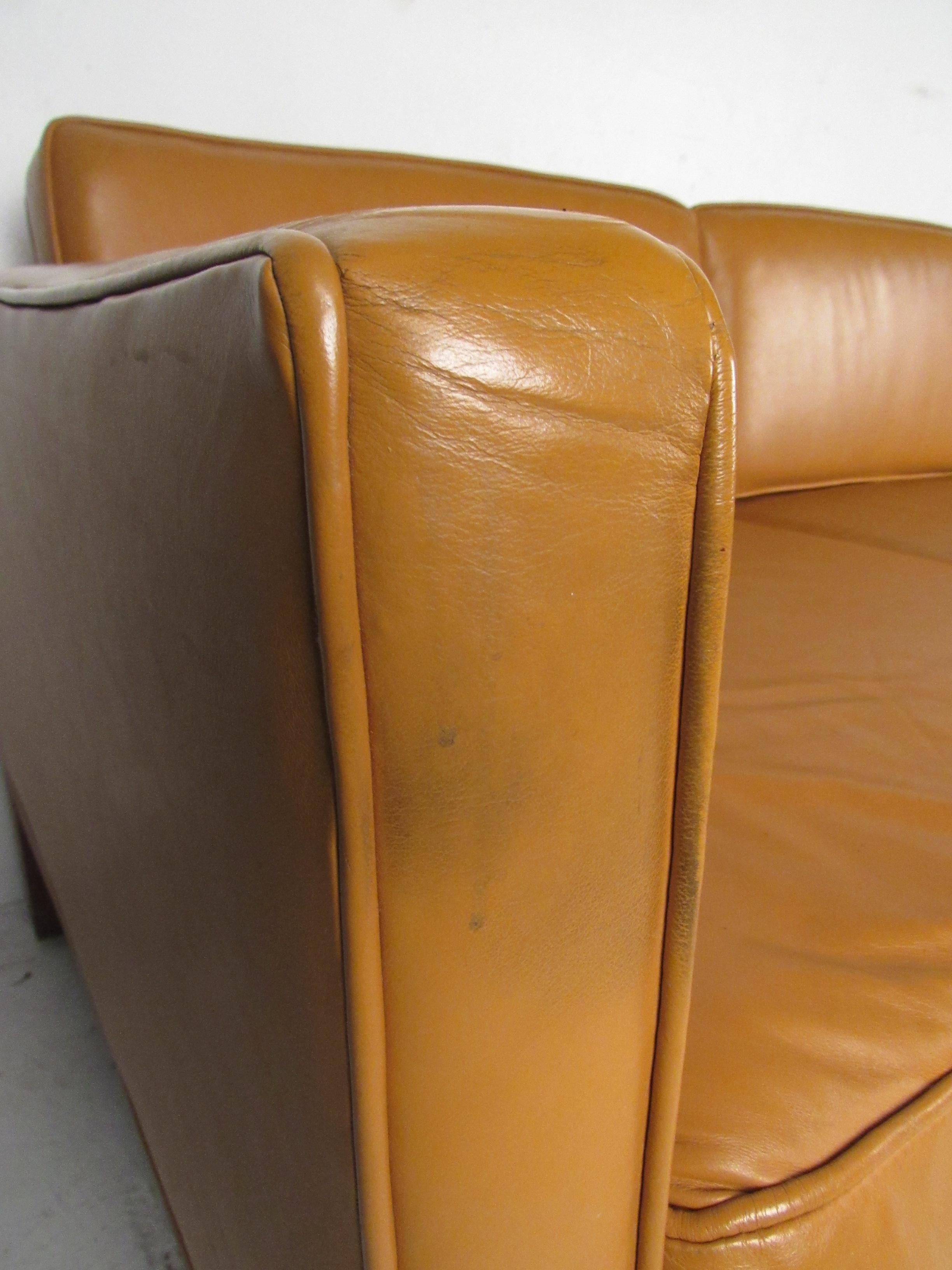 Midcentury Borge Mogensen Style Leather Sofa 7