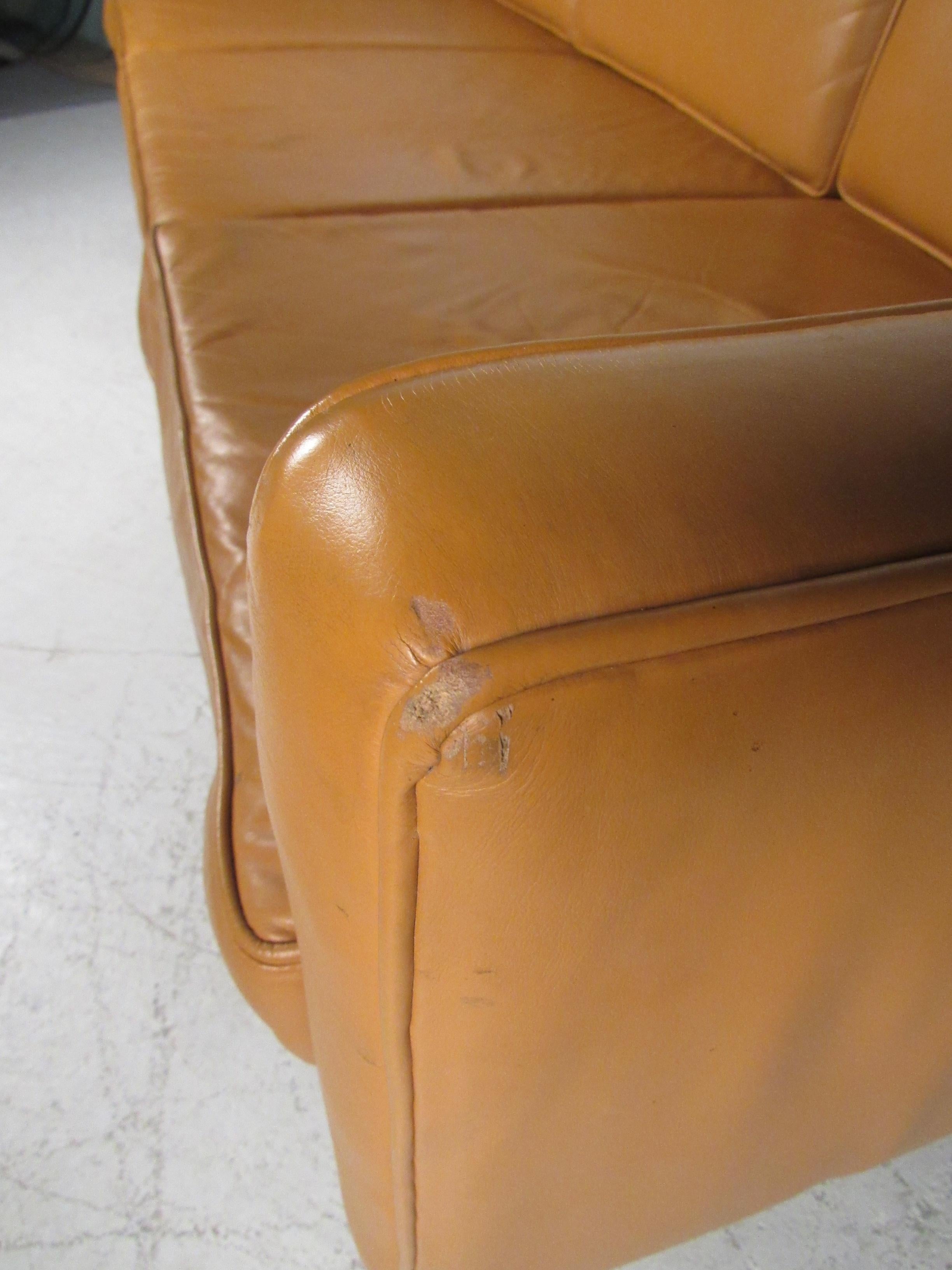 Midcentury Borge Mogensen Style Leather Sofa 10