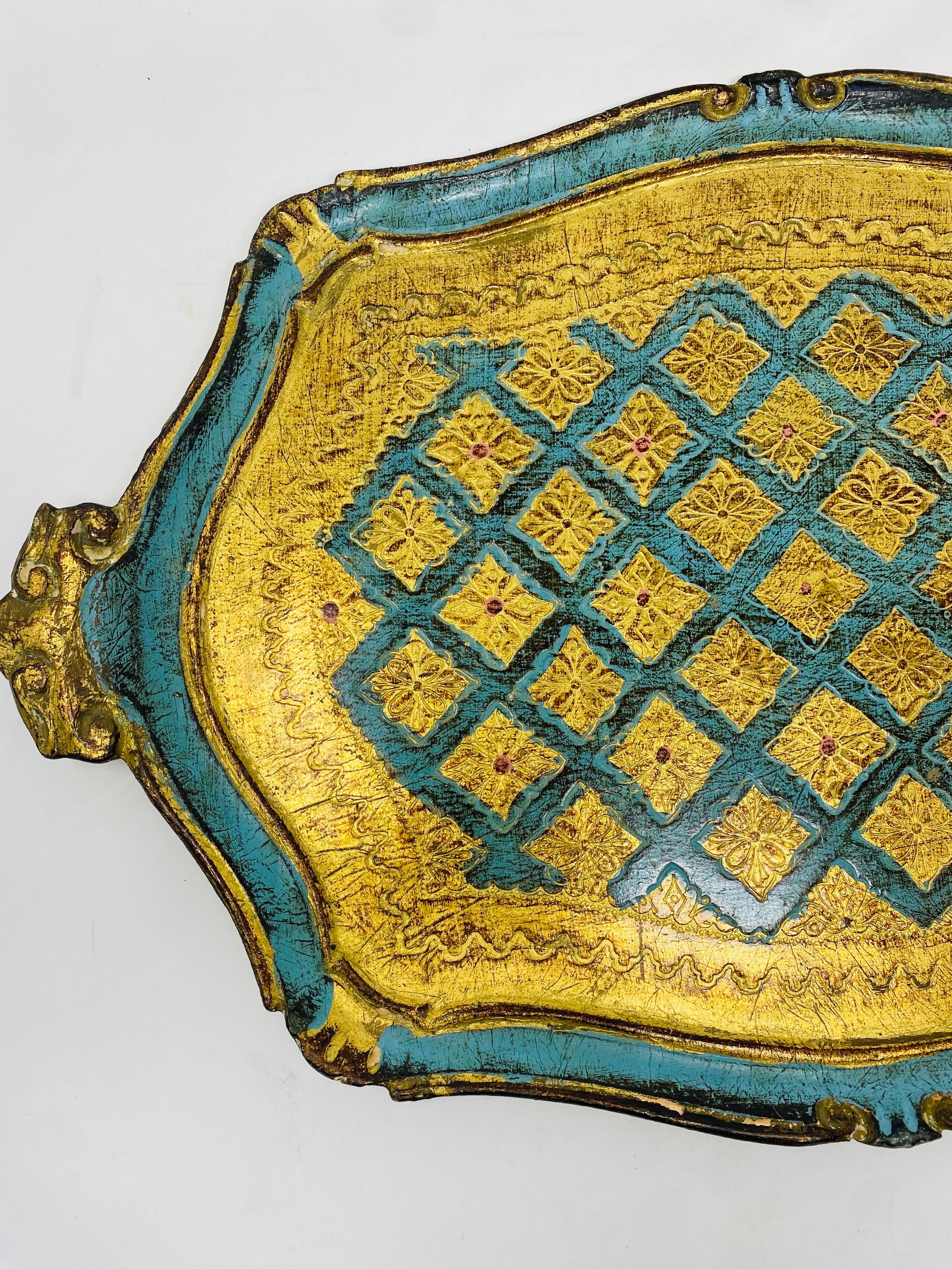 Mid-20th Century Mid Century Borghese Florentine Gilt Tray Made in Italy