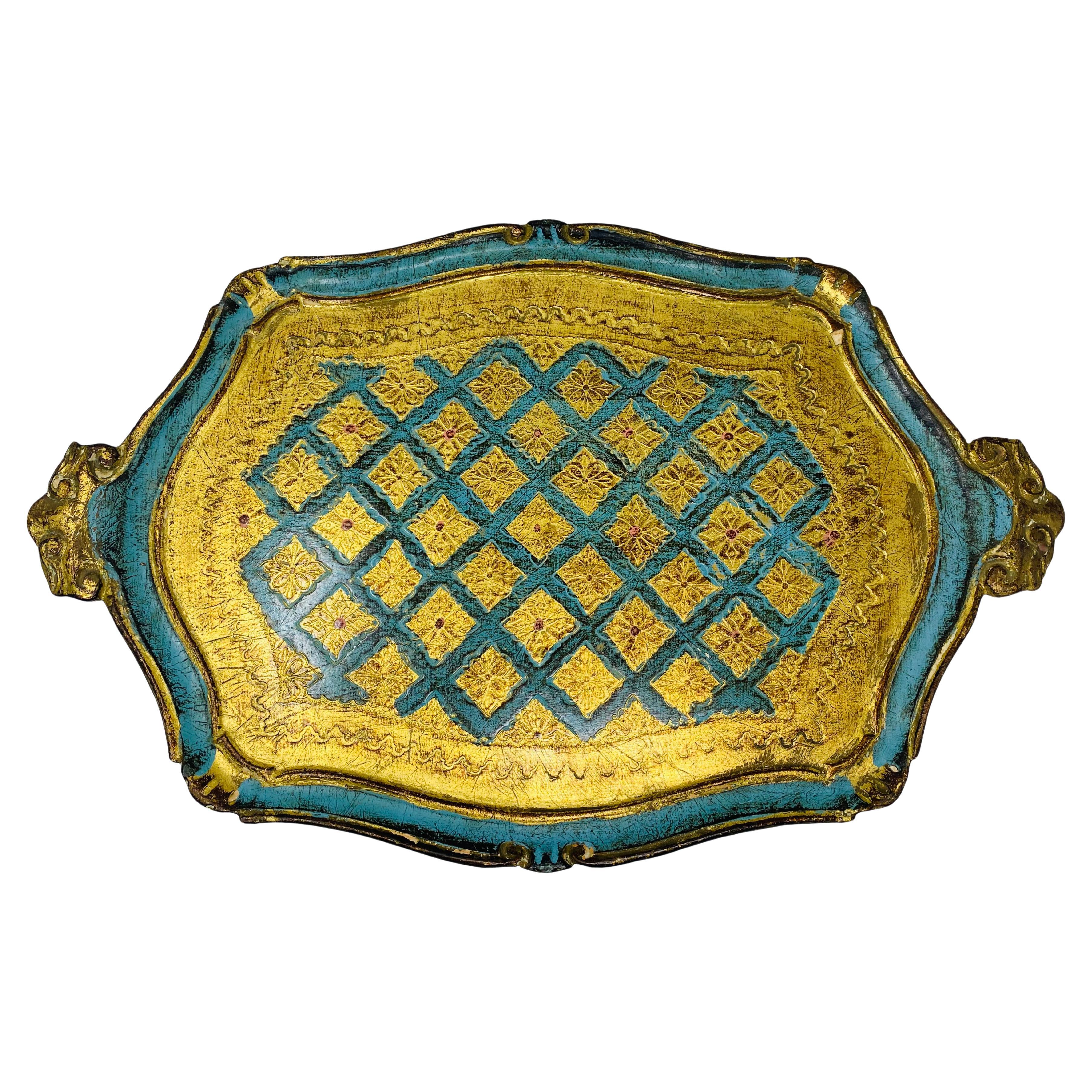 Mid Century Borghese Florentine Gilt Tray Made in Italy
