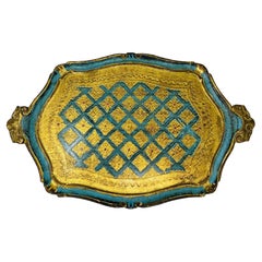 Mid Century Borghese Florentine Gilt Tray Made in Italy