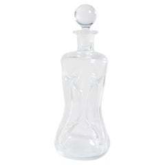 Botella de licor/vino de mediados de siglo con tapa de bola