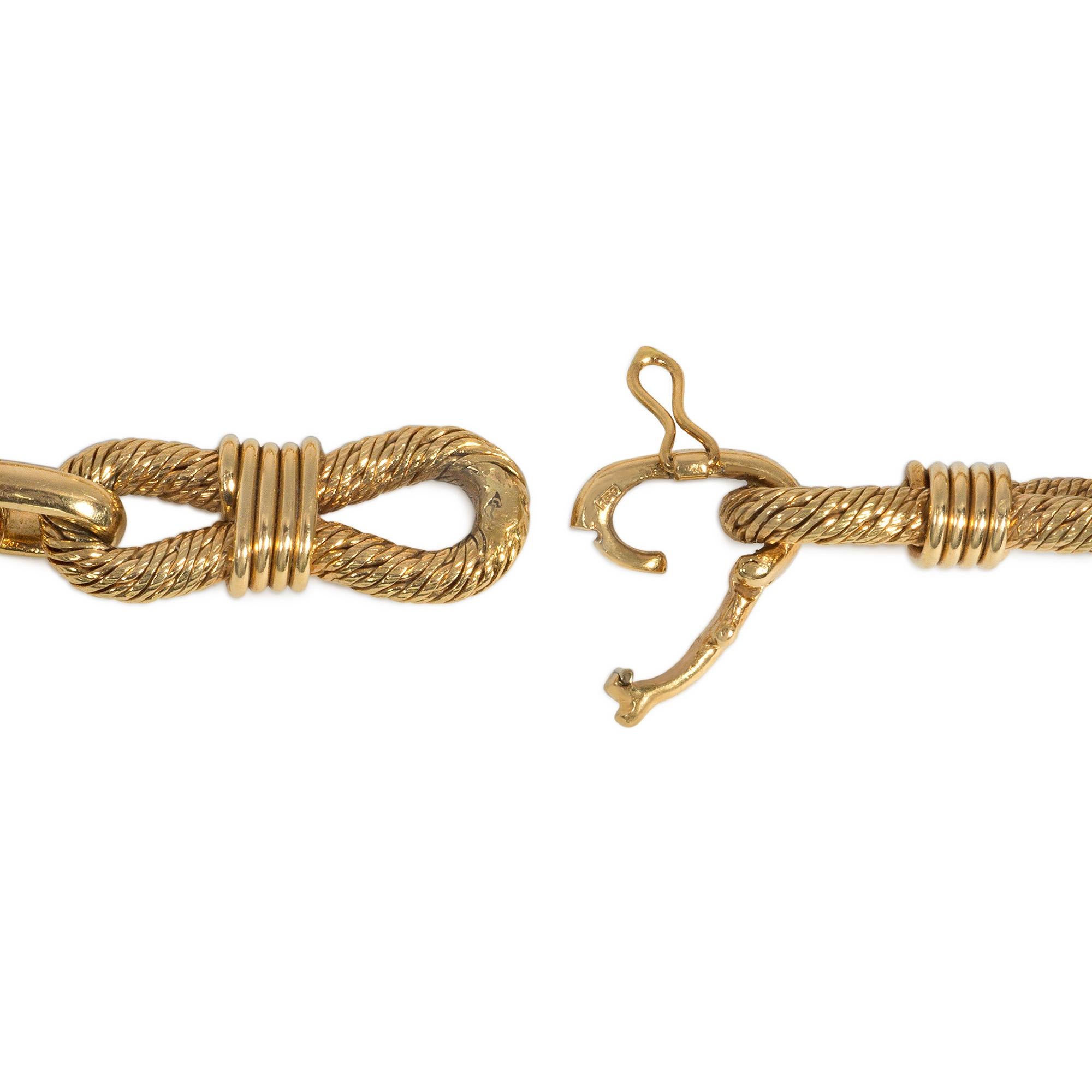 Modern Mid-Century Boucheron by Georges Lenfant Gold Nautical Link Bracelet For Sale
