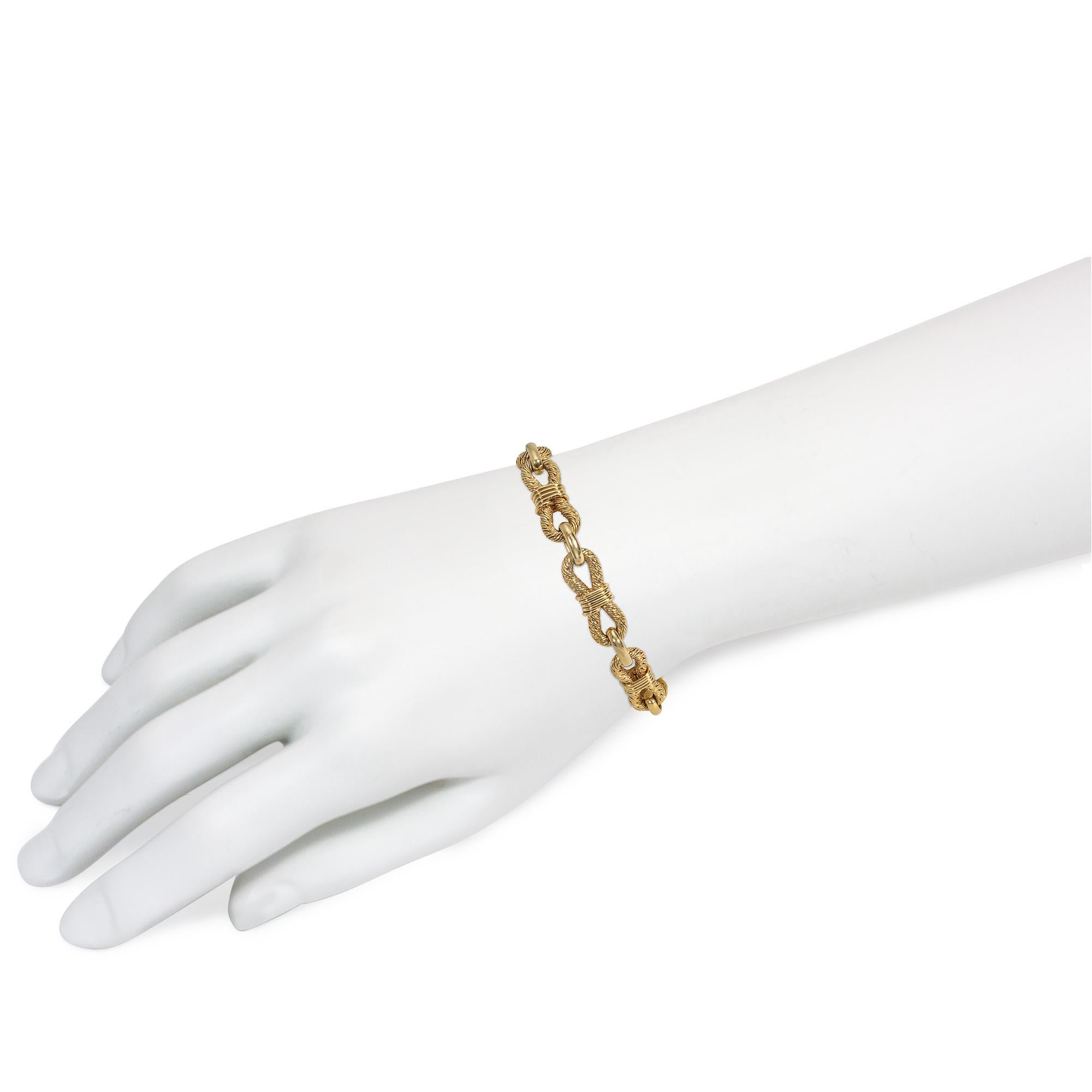 Women's or Men's Mid-Century Boucheron by Georges Lenfant Gold Nautical Link Bracelet For Sale