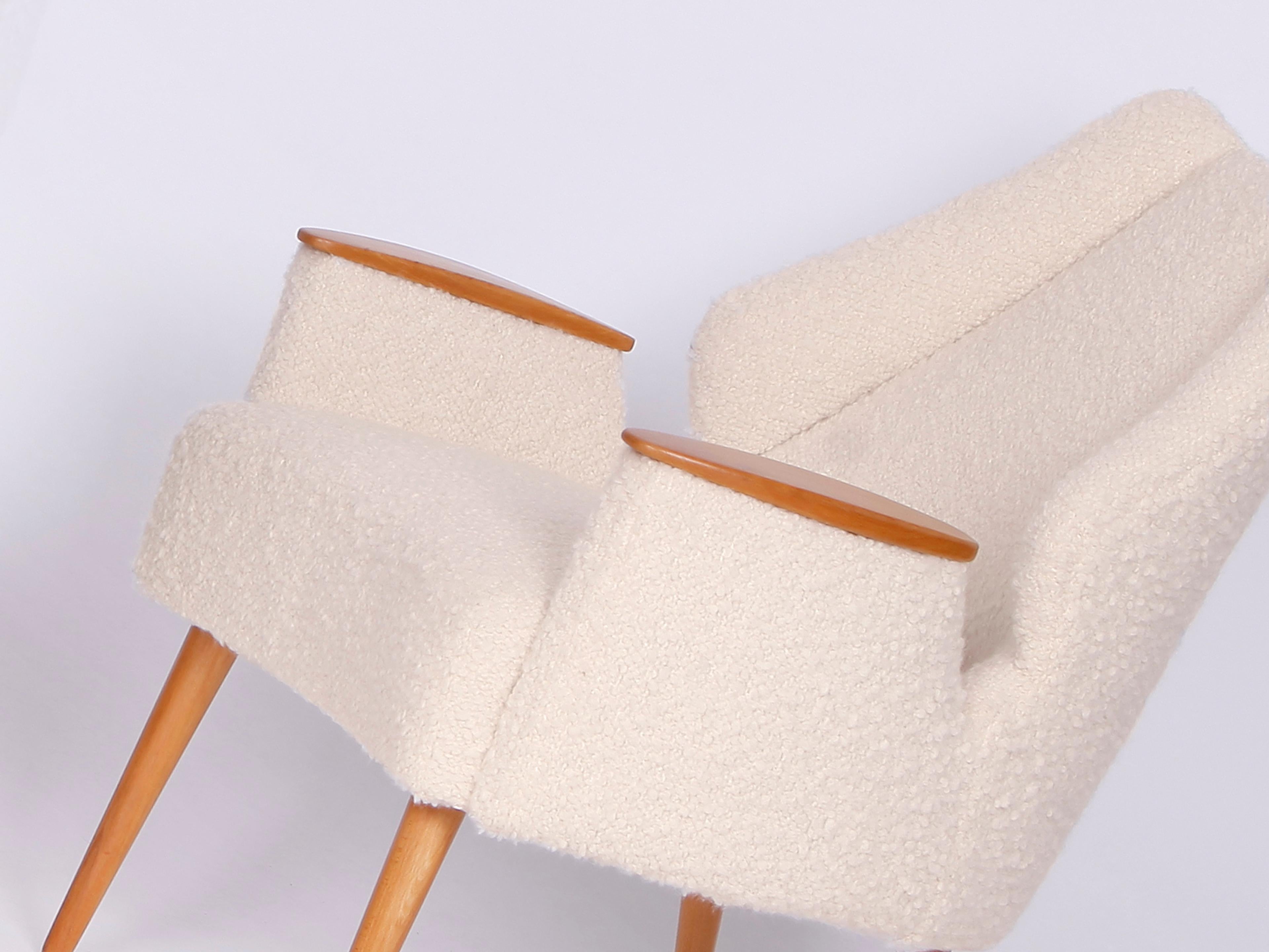 Wool Mid-Century Boucle Armchair Chair, 1960s For Sale