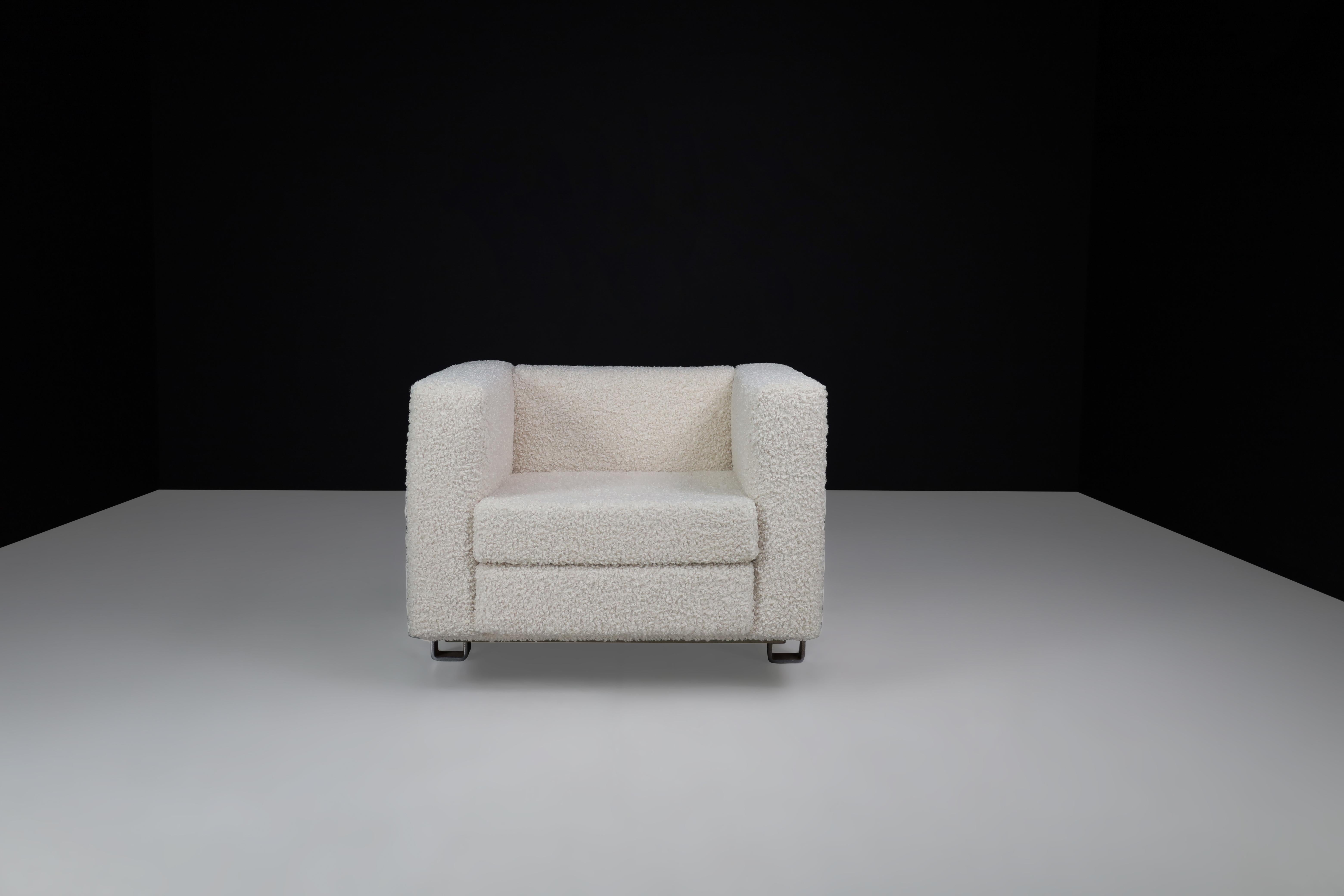 Midcentury Bouclé Lounge Chairs Designed by Luigi Caccia Dominioni for Azucena 6