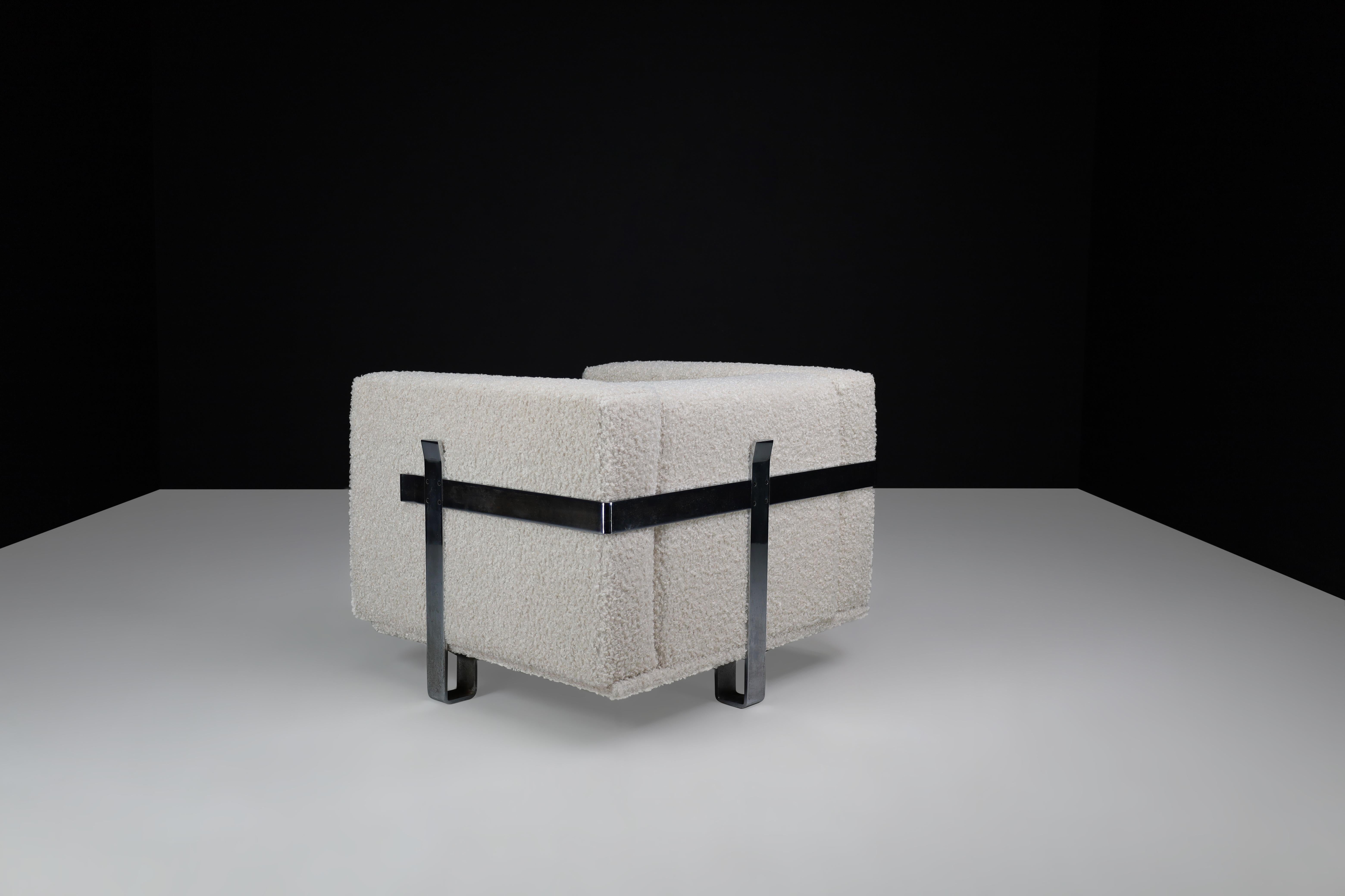 Midcentury Bouclé Lounge Chairs Designed by Luigi Caccia Dominioni for Azucena 10