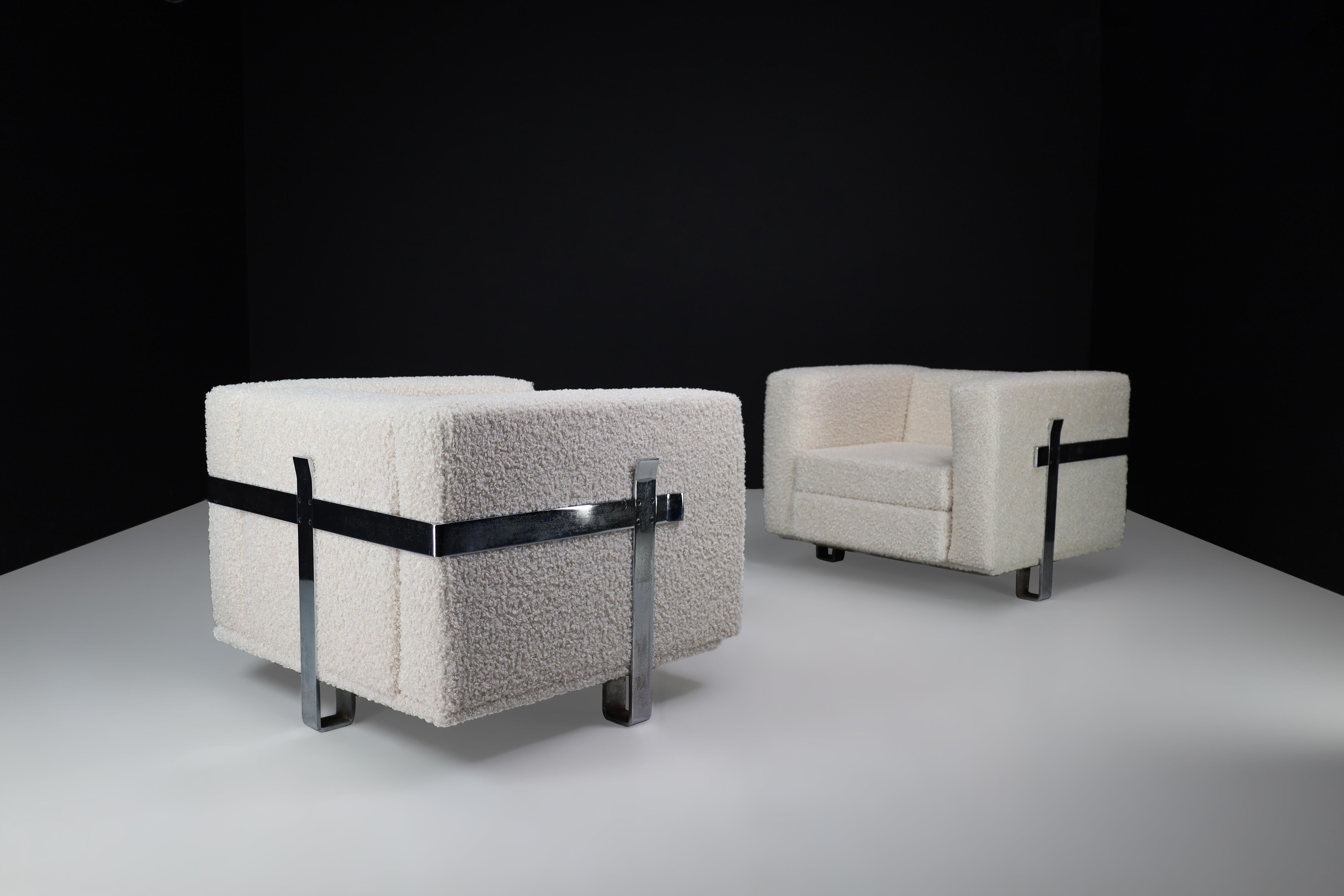 Mid-Century Modern Midcentury Bouclé Lounge Chairs Designed by Luigi Caccia Dominioni for Azucena