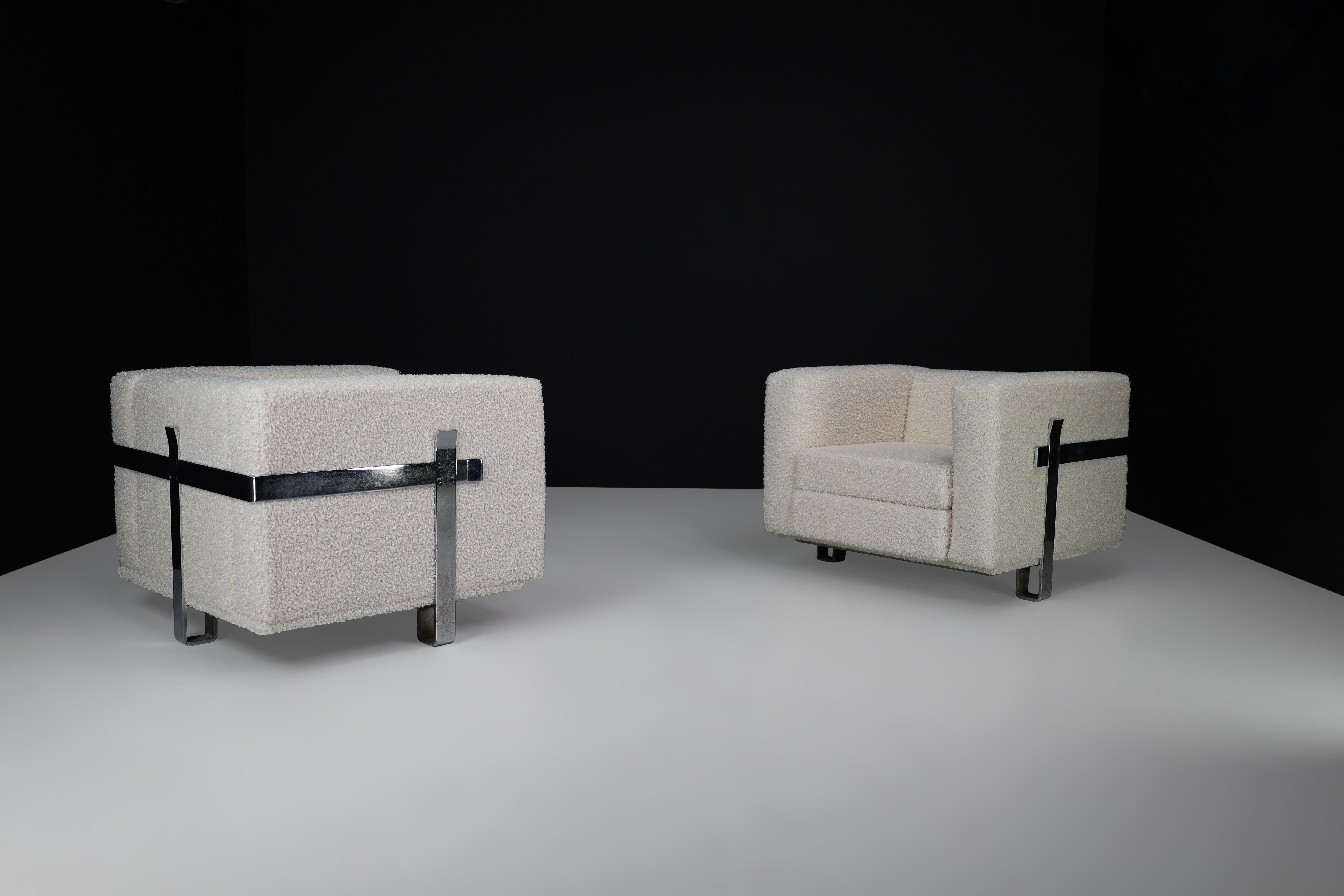 Mid-20th Century Midcentury Bouclé Lounge Chairs Designed by Luigi Caccia Dominioni for Azucena