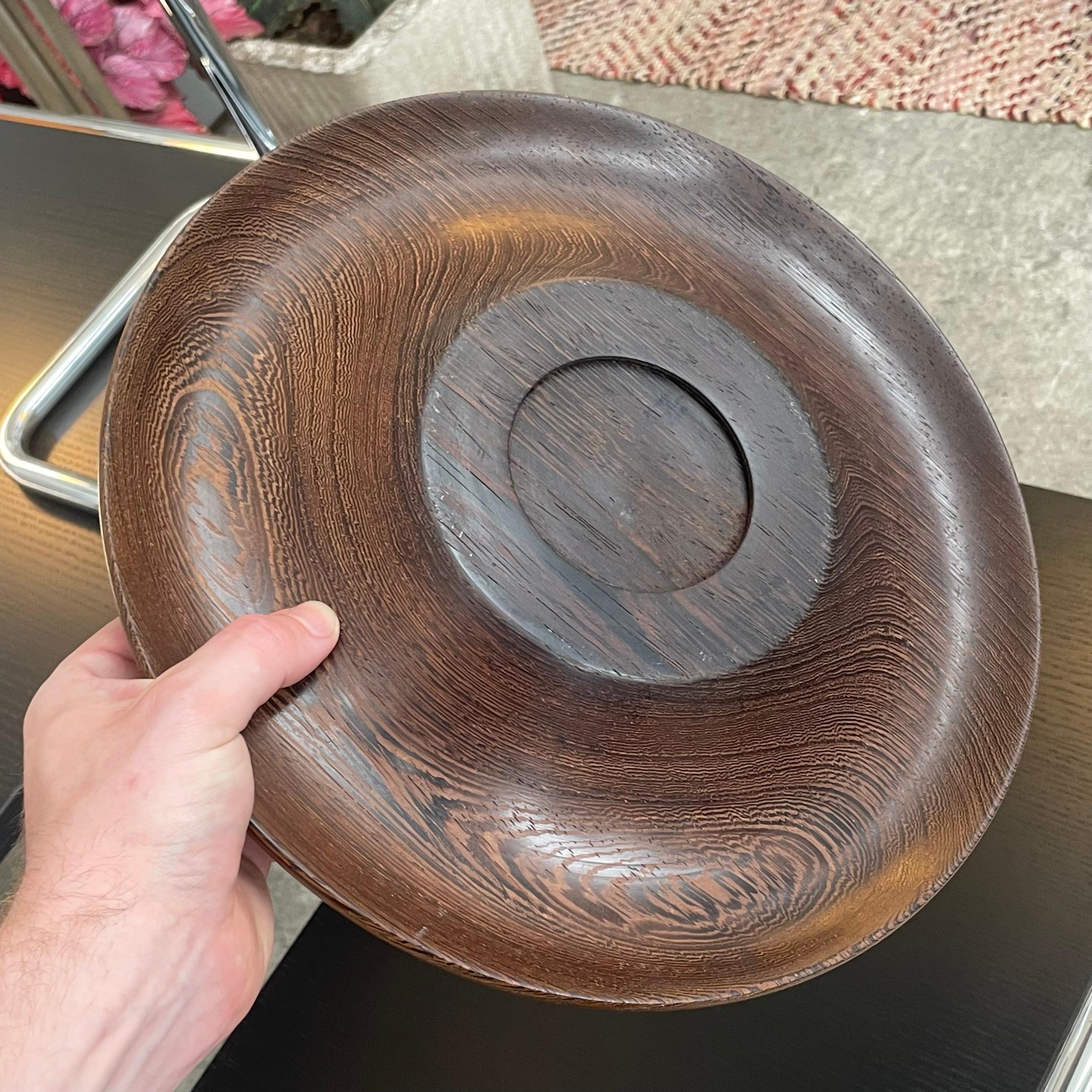 Mid Century Bowl in Solid Wengé For Sale 1