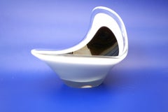 Ciotola in vetro Coquille di metà secolo realizzata da Paul Kedelv per Flygsfors, Svezia.