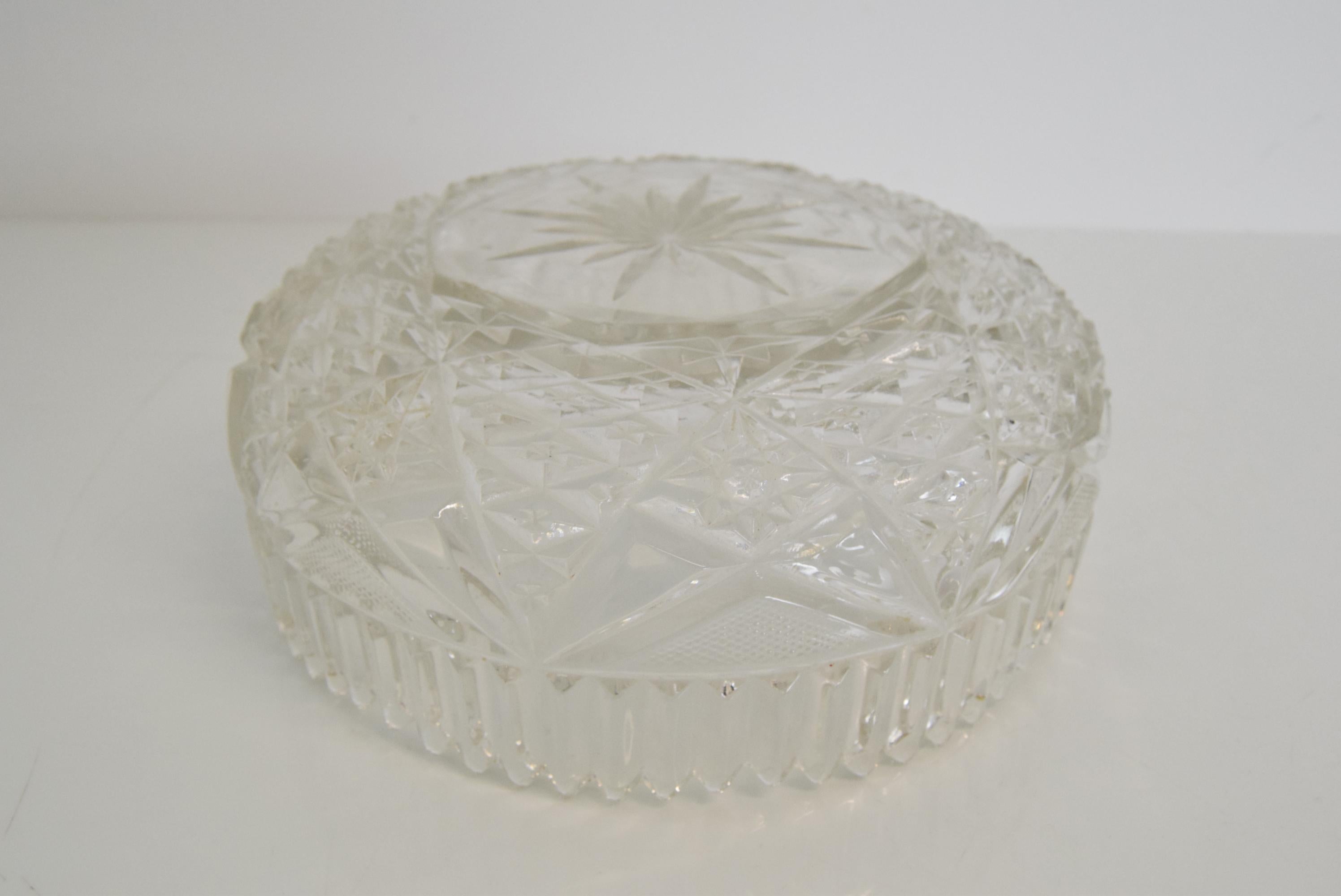 Glass Mid-Century Bowl, Bohemia, 1950's For Sale