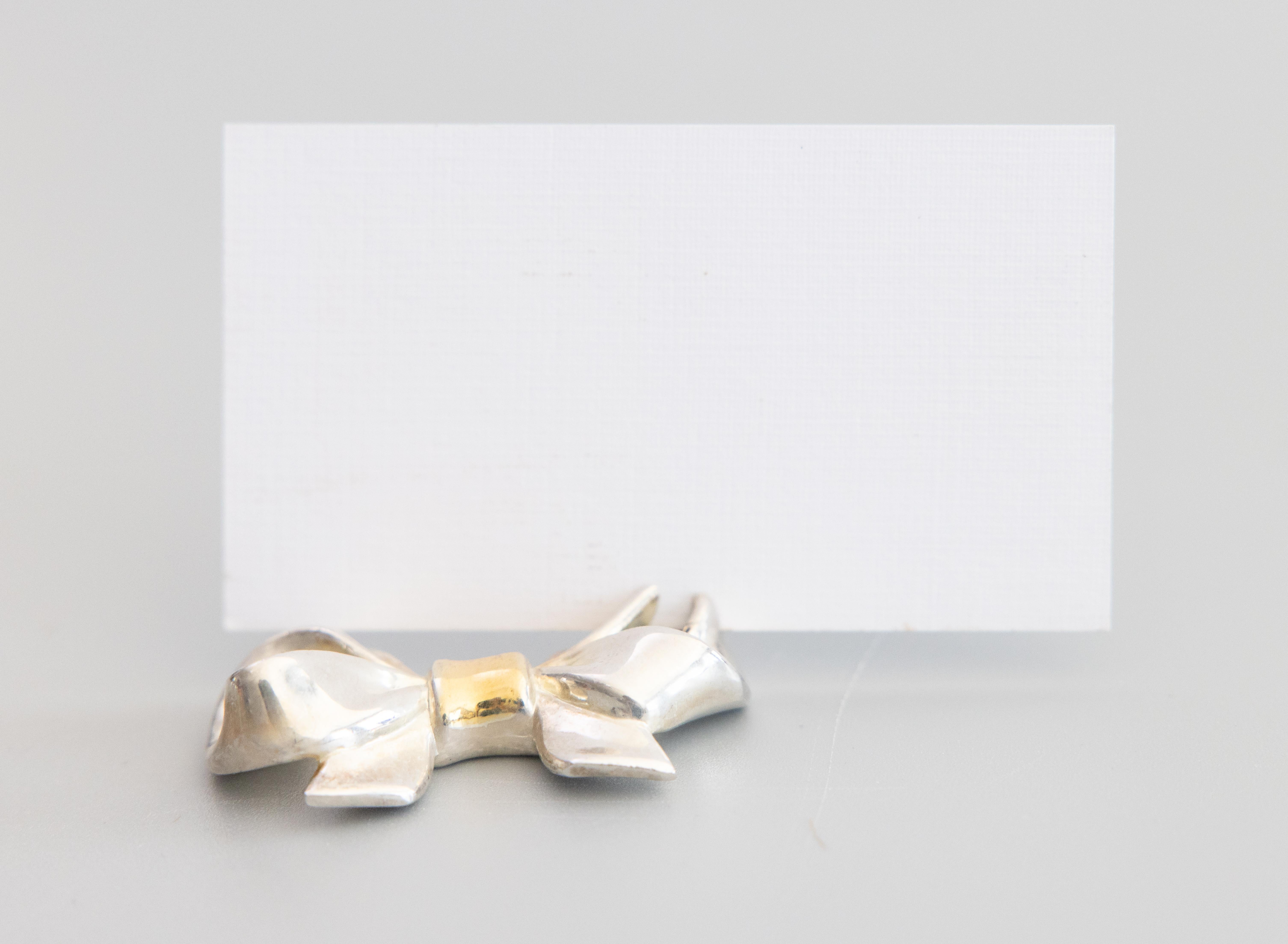 Metallo Set di 6 fiocchi francesi in argento e tonalità oro di metà secolo in scatola in vendita