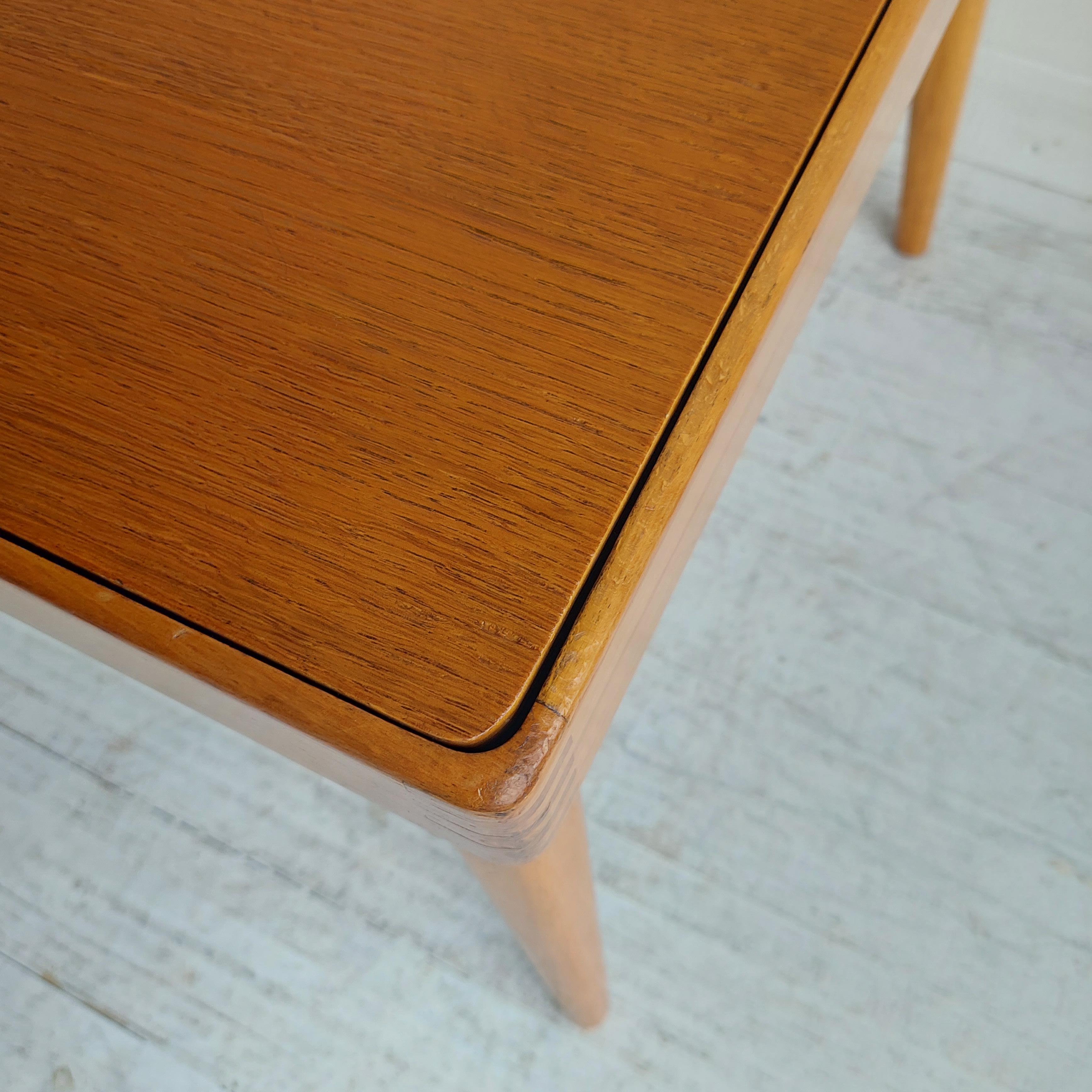 Mid Century  Bramin Style Danish flip top side coffee Table reversible stool 3