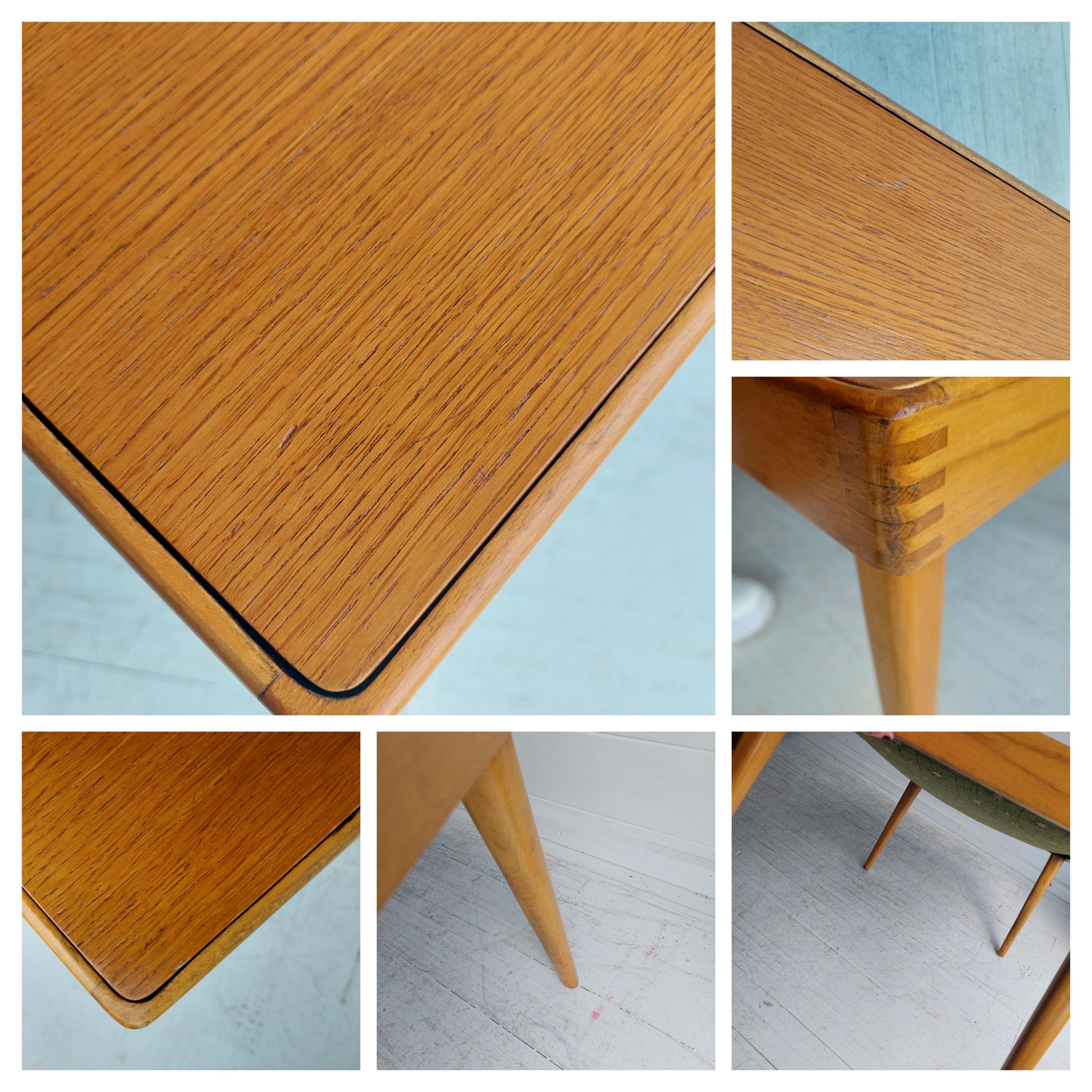 Mid Century  Bramin Style Danish flip top side coffee Table reversible stool 8