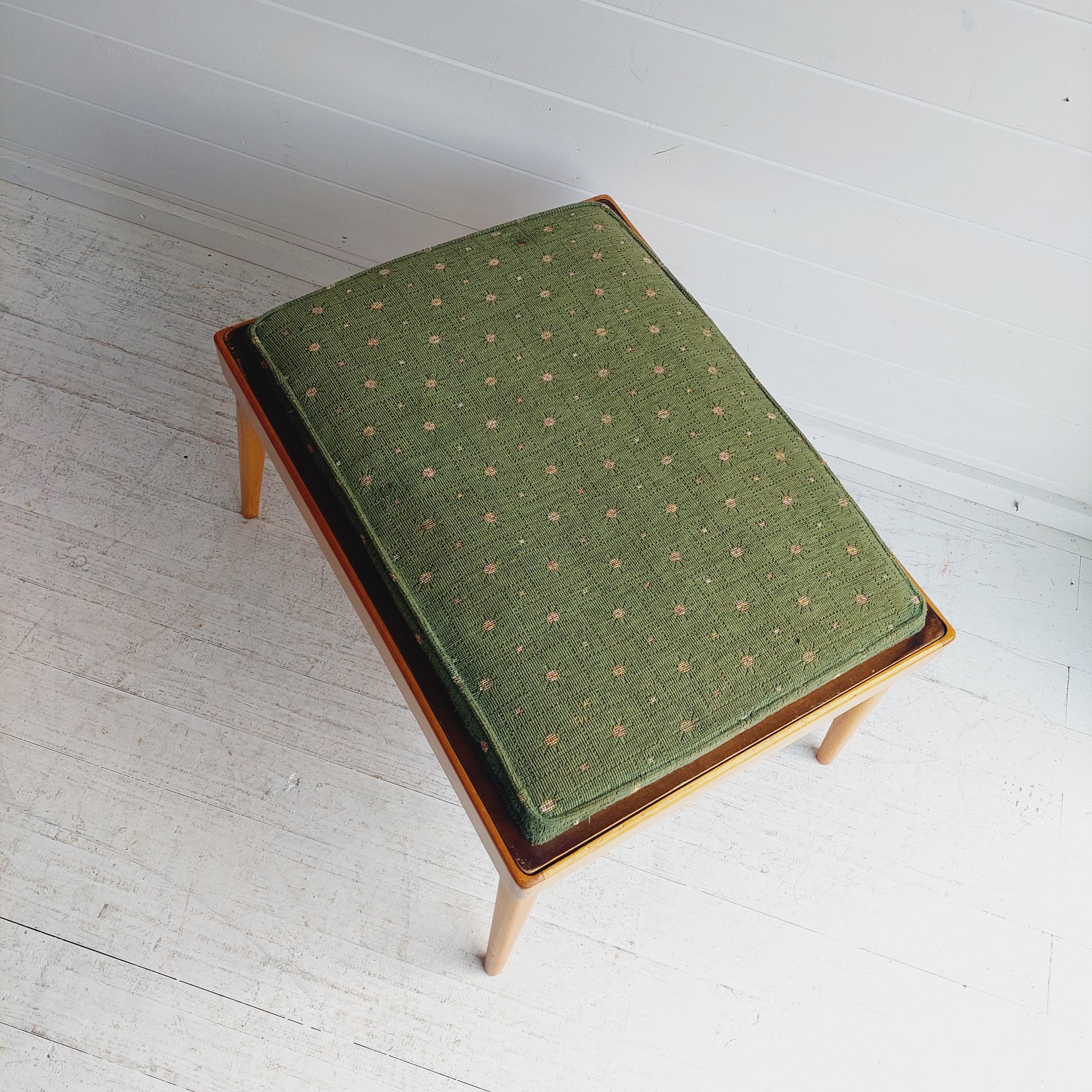 European Mid Century  Bramin Style Danish flip top side coffee Table reversible stool