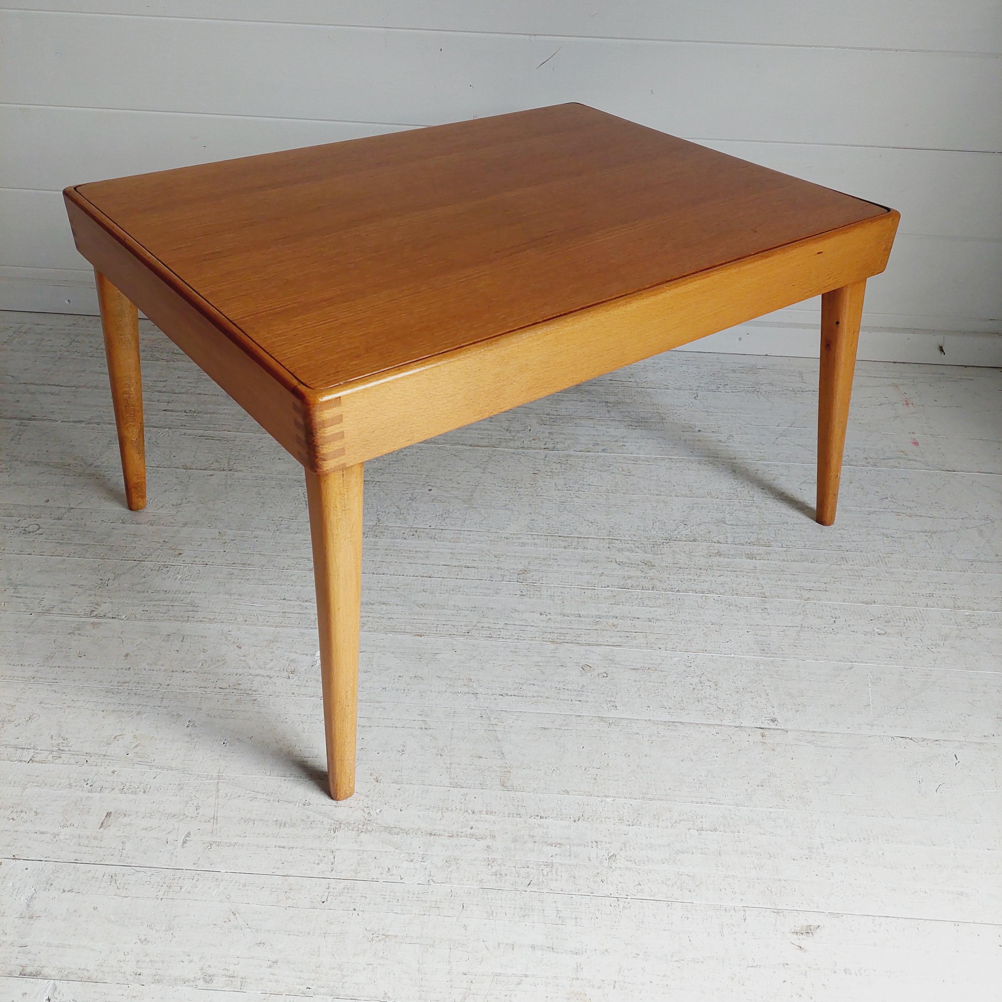 Mid Century  Bramin Style Danish flip top side coffee Table reversible stool 1