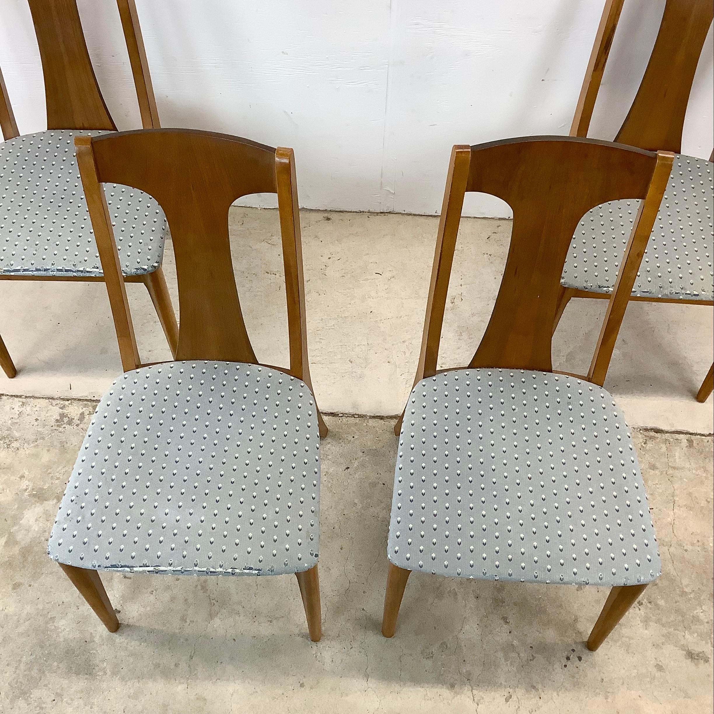 Mid-Century Brasilia Style Walnut Dining Chairs- Set of Four For Sale 2