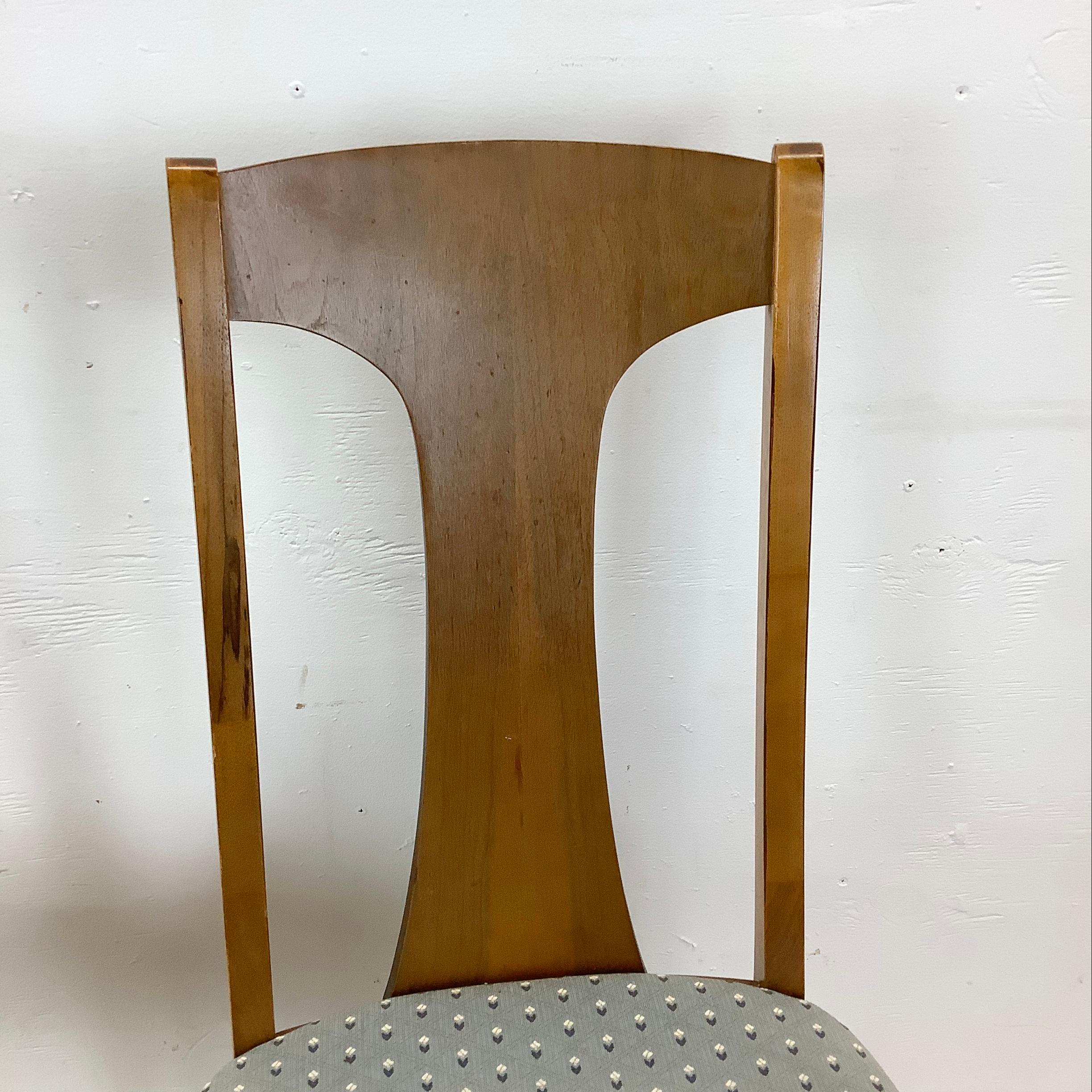Mid-Century Brasilia Style Walnut Dining Chairs- Set of Four For Sale 11