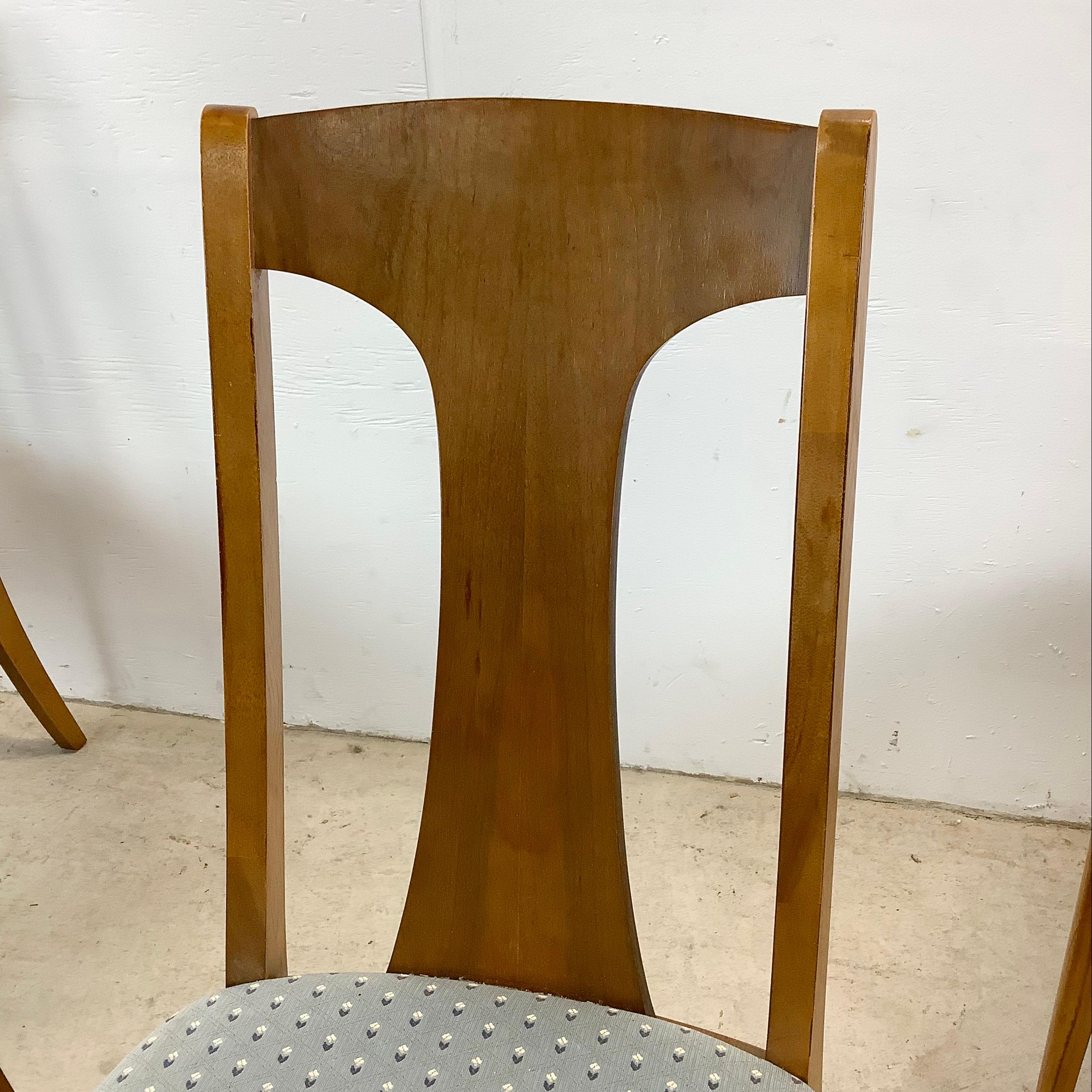Mid-Century Brasilia Style Walnut Dining Chairs- Set of Four For Sale 12