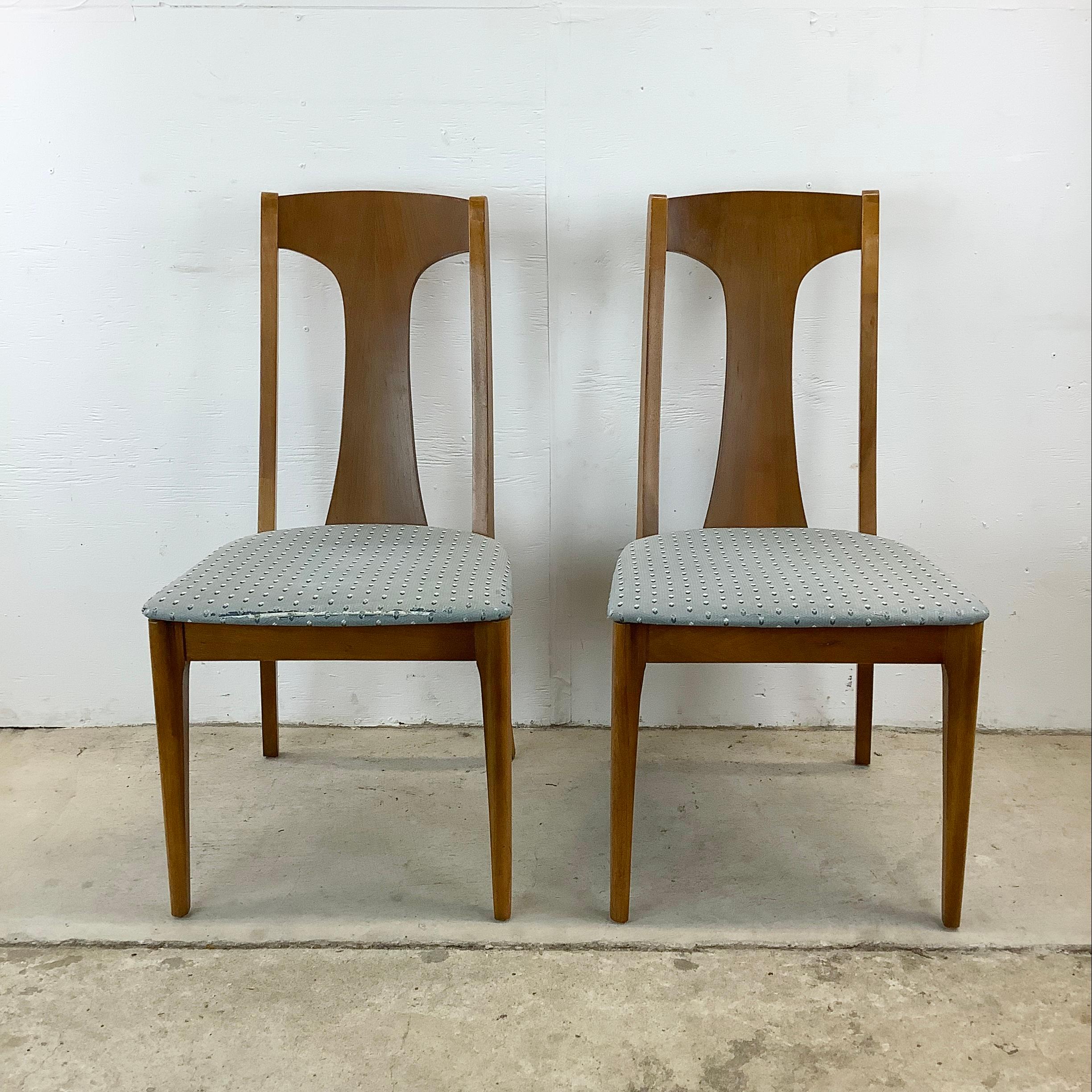 Mid-Century Modern Mid-Century Brasilia Style Walnut Dining Chairs- Set of Four For Sale