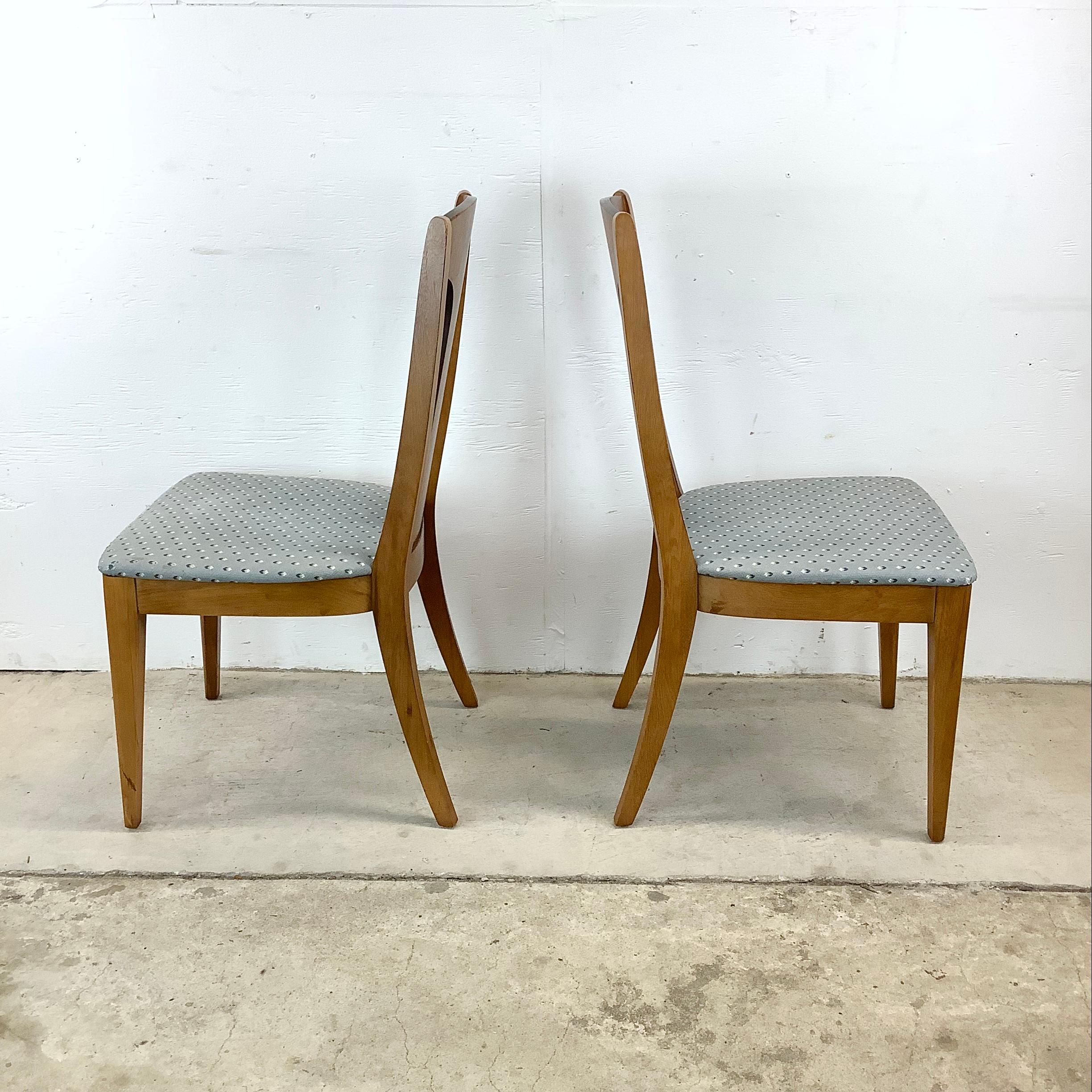 American Mid-Century Brasilia Style Walnut Dining Chairs- Set of Four For Sale