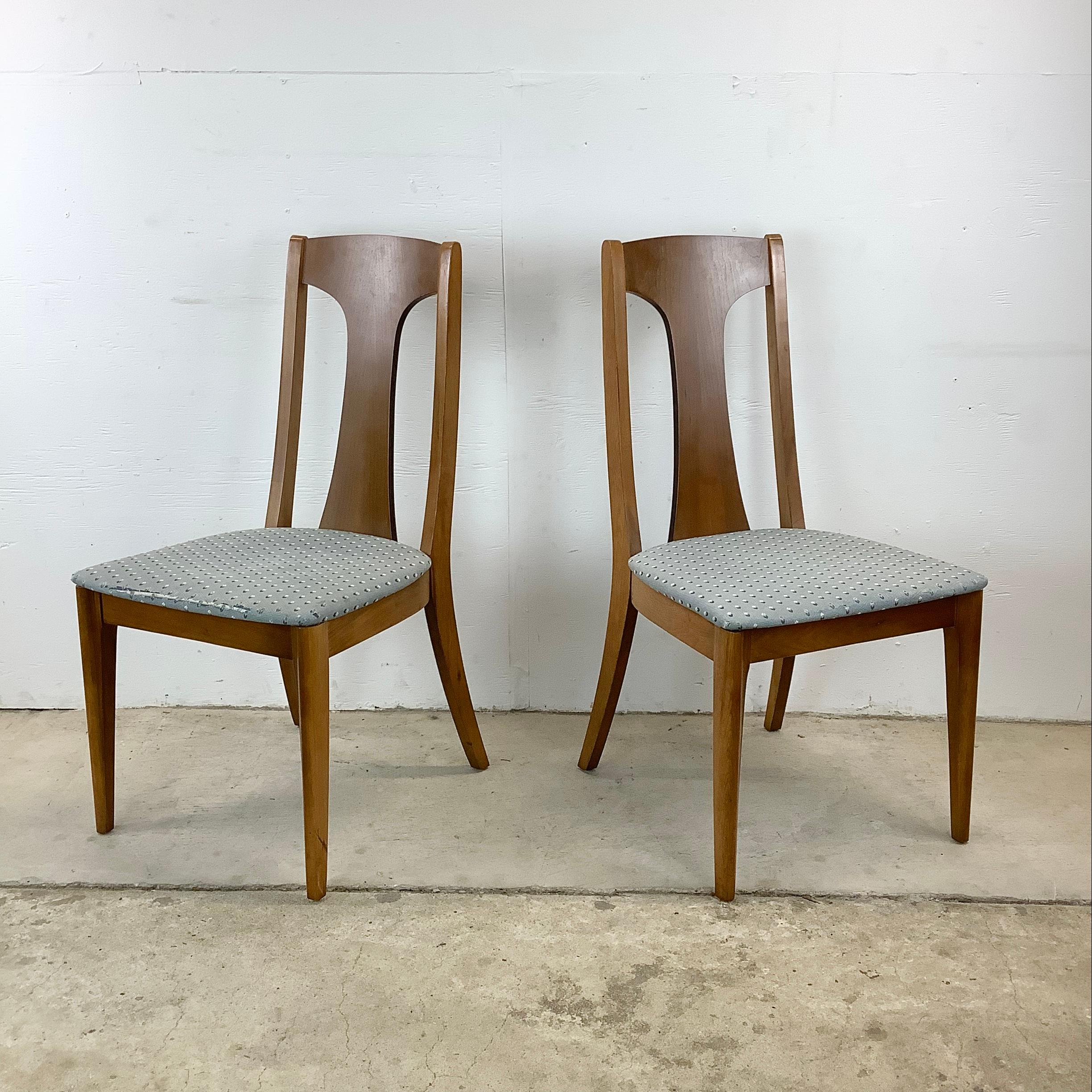 Other Mid-Century Brasilia Style Walnut Dining Chairs- Set of Four For Sale