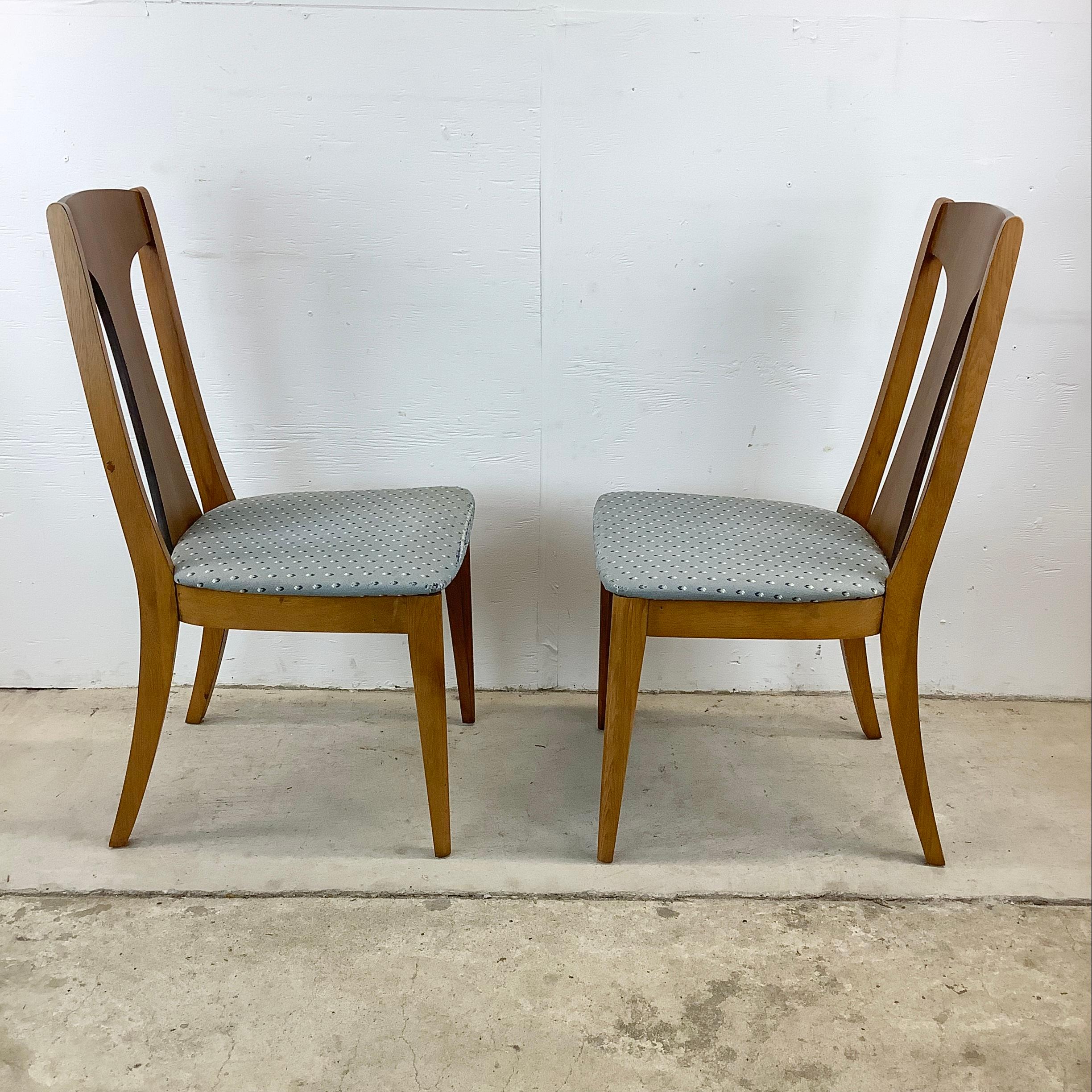 Mid-Century Brasilia Style Walnut Dining Chairs- Set of Four In Good Condition For Sale In Trenton, NJ