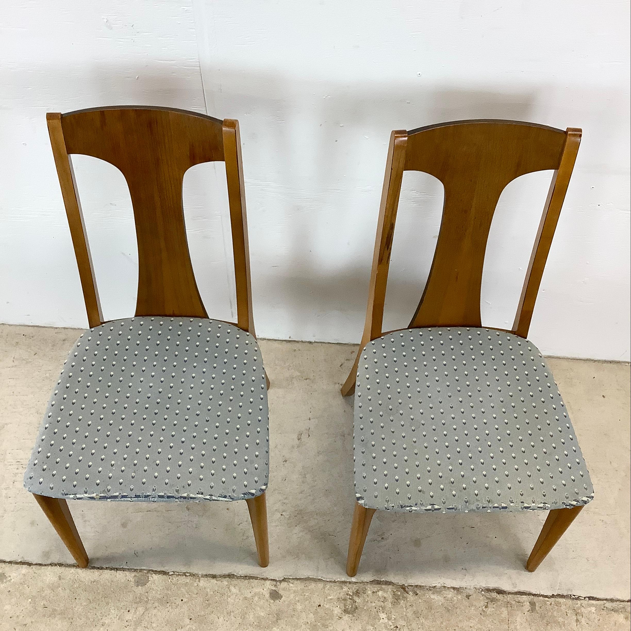 Fabric Mid-Century Brasilia Style Walnut Dining Chairs- Set of Four For Sale