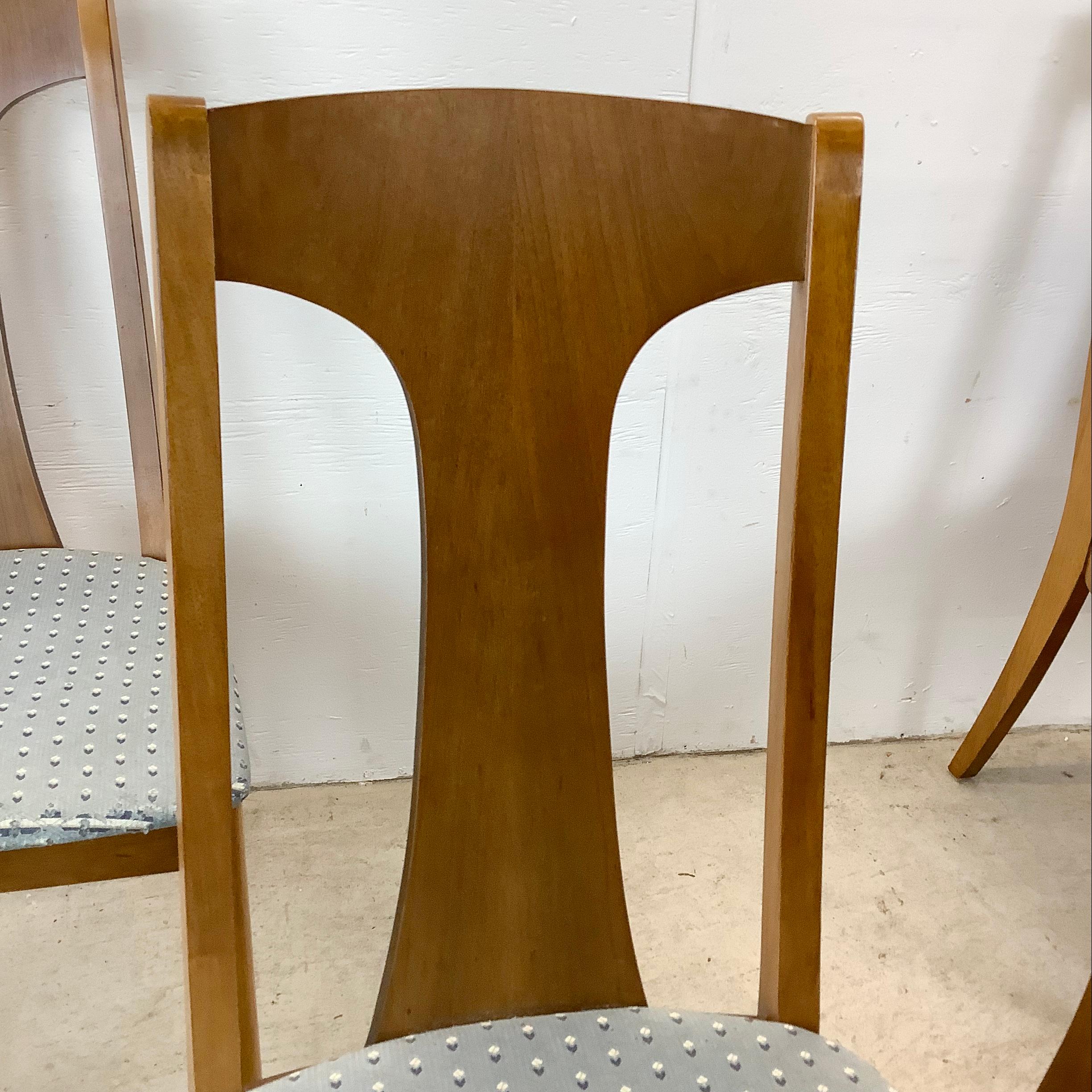 Mid-Century Brasilia Style Walnut Dining Chairs- Set of Four For Sale 1