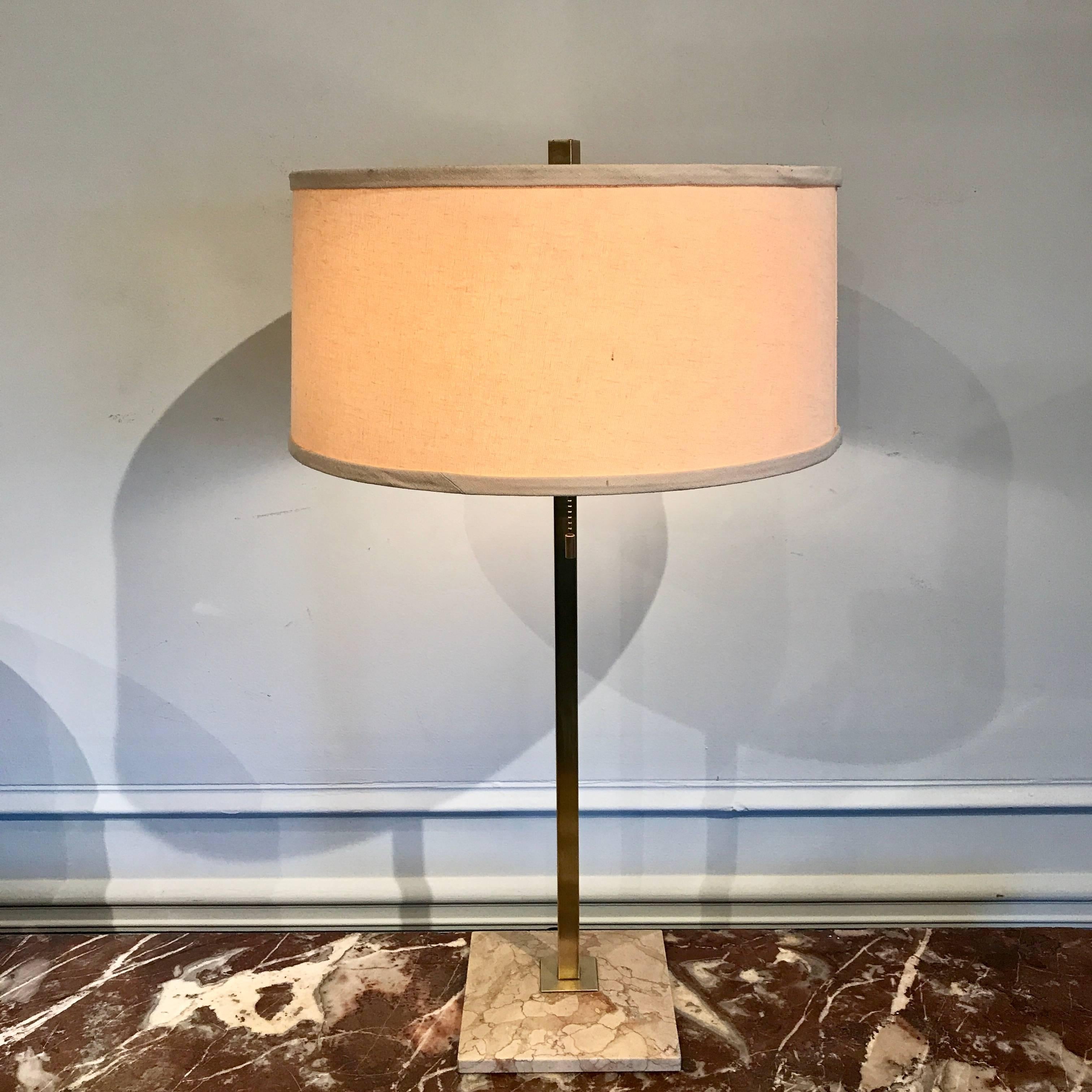 Mid-Century Modern Midcentury Brass and Marble Lamp by Stiffel For Sale