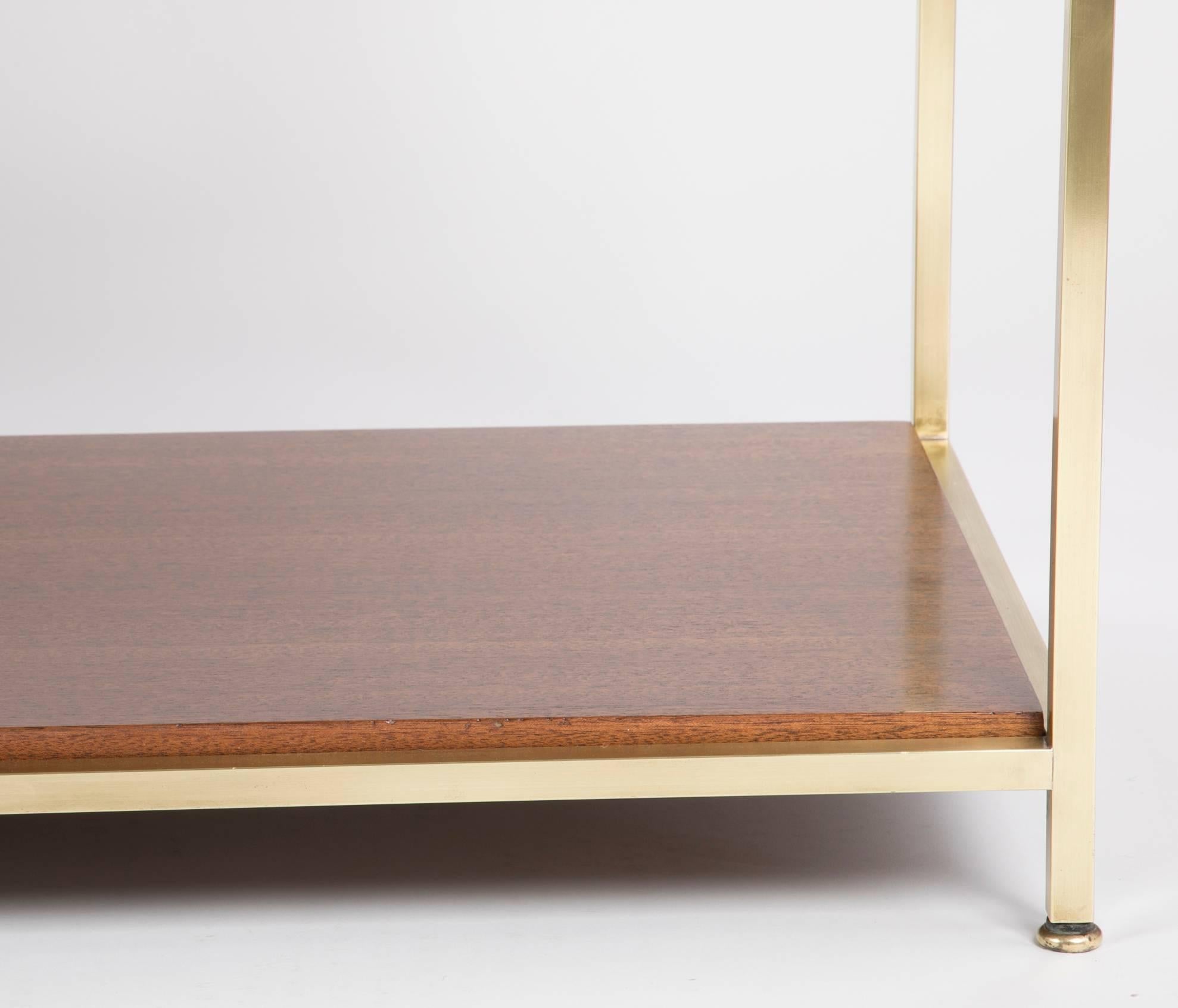 Mid-20th Century Midcentury Brass and Travertine Marble-Top Console Designed by Paul McCobb