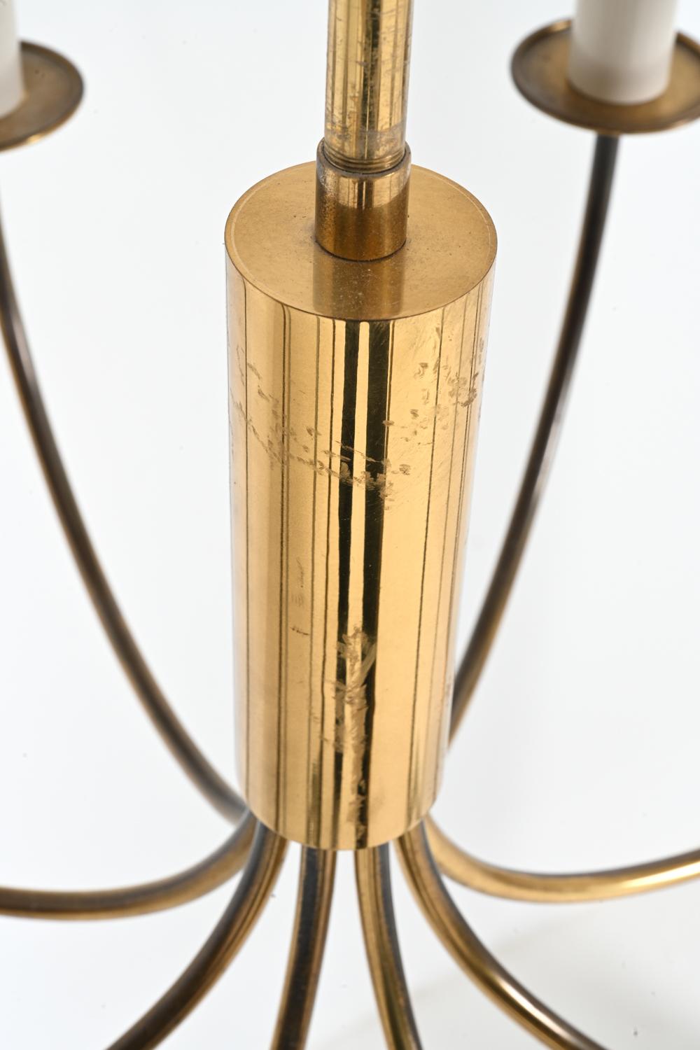 Mid-Century Brass 8-Arm Chandelier Attributed to Th. Valentiner For Sale 1